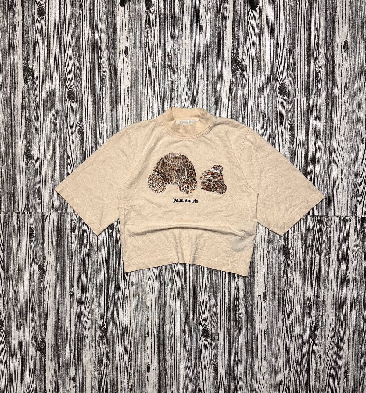 Palm Angels PALM ANGELS Cropped Leopard Beige BEAR TEE SIZE XXS Size XXS / US 00 / IT 34 - 1 Thumbnail