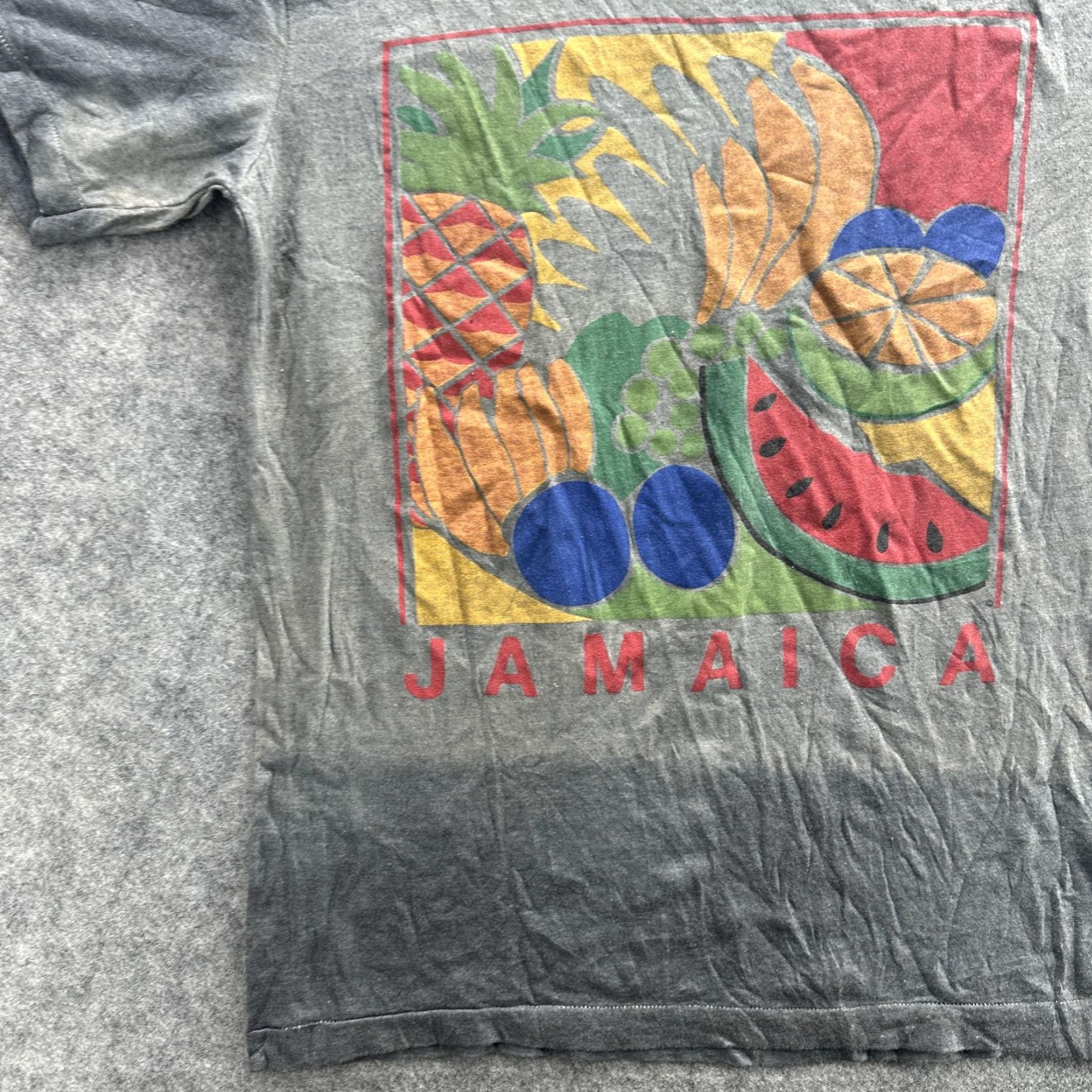 Vintage Vintage Street Island Jamaica Shirt Mens Large Gray Fruit Graphic Tee Caribbean 90s Size US L / EU 52-54 / 3 - 4 Thumbnail