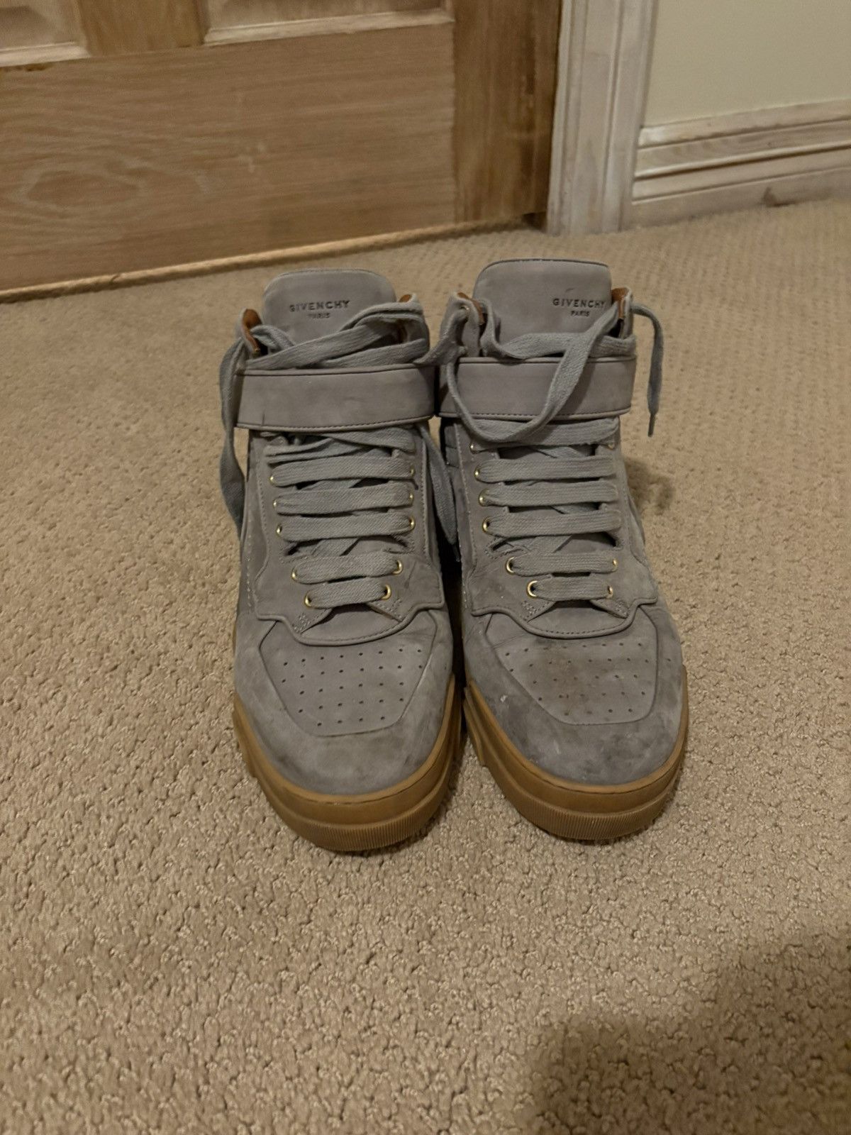 Givenchy Grey Suede Givenchy Tyson Sneakers Size US 12 / EU 45 - 1 Thumbnail