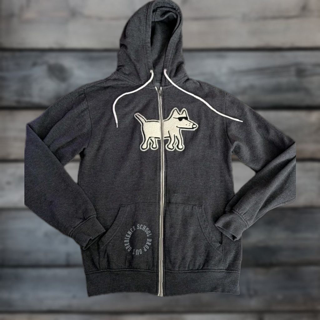 Vintage VINTAGE Teddy the Dog Zip Hoodie Split Applique Sweatshirt Obedience School Dropout Sz S Size S / US 4 / IT 40 - 1 Thumbnail