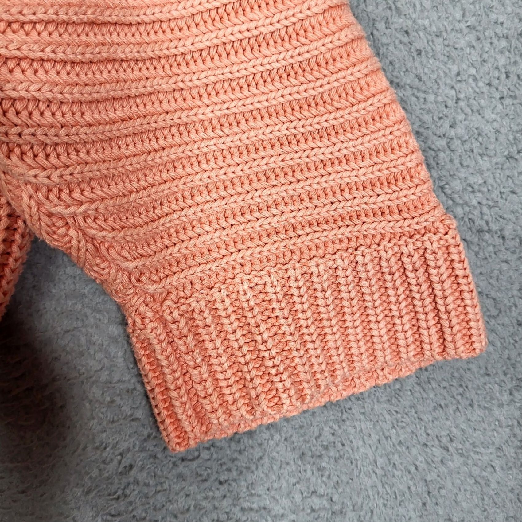 Anthropologie Maeve By Anthropologie Chunky Coral Mackenzie 3/4 Sleeve Sweater XS Orange Crew Neck Pullover Women's Knit Casual Modern All Seasons Fall Winter Size XS / US 0-2 / IT 36-38 - 5 Thumbnail