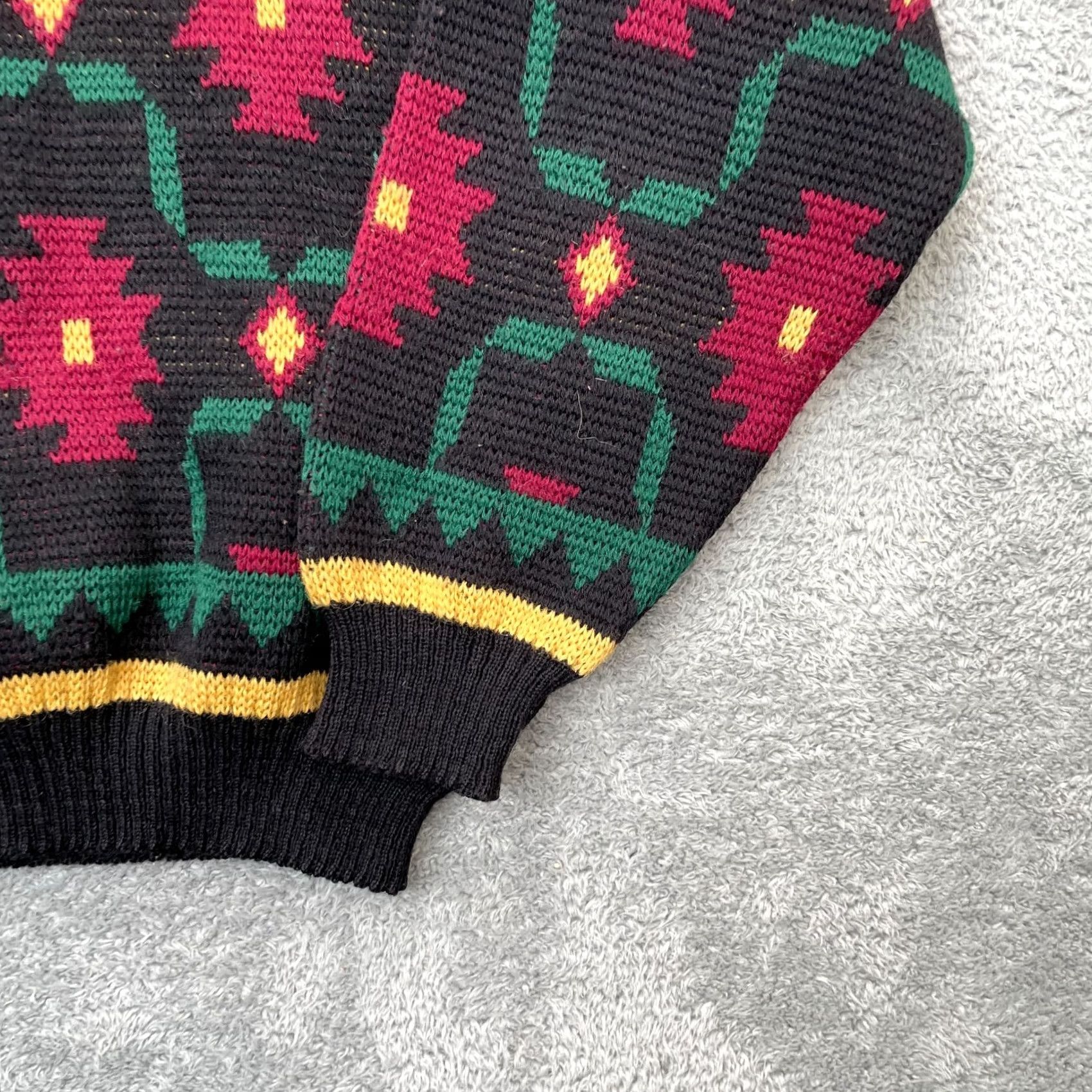 Vintage VINTAGE Sweater Mens Medium Black Geometric Wool Turtleneck Heavy Grandpa 80s Size US M / EU 48-50 / 2 - 3 Thumbnail