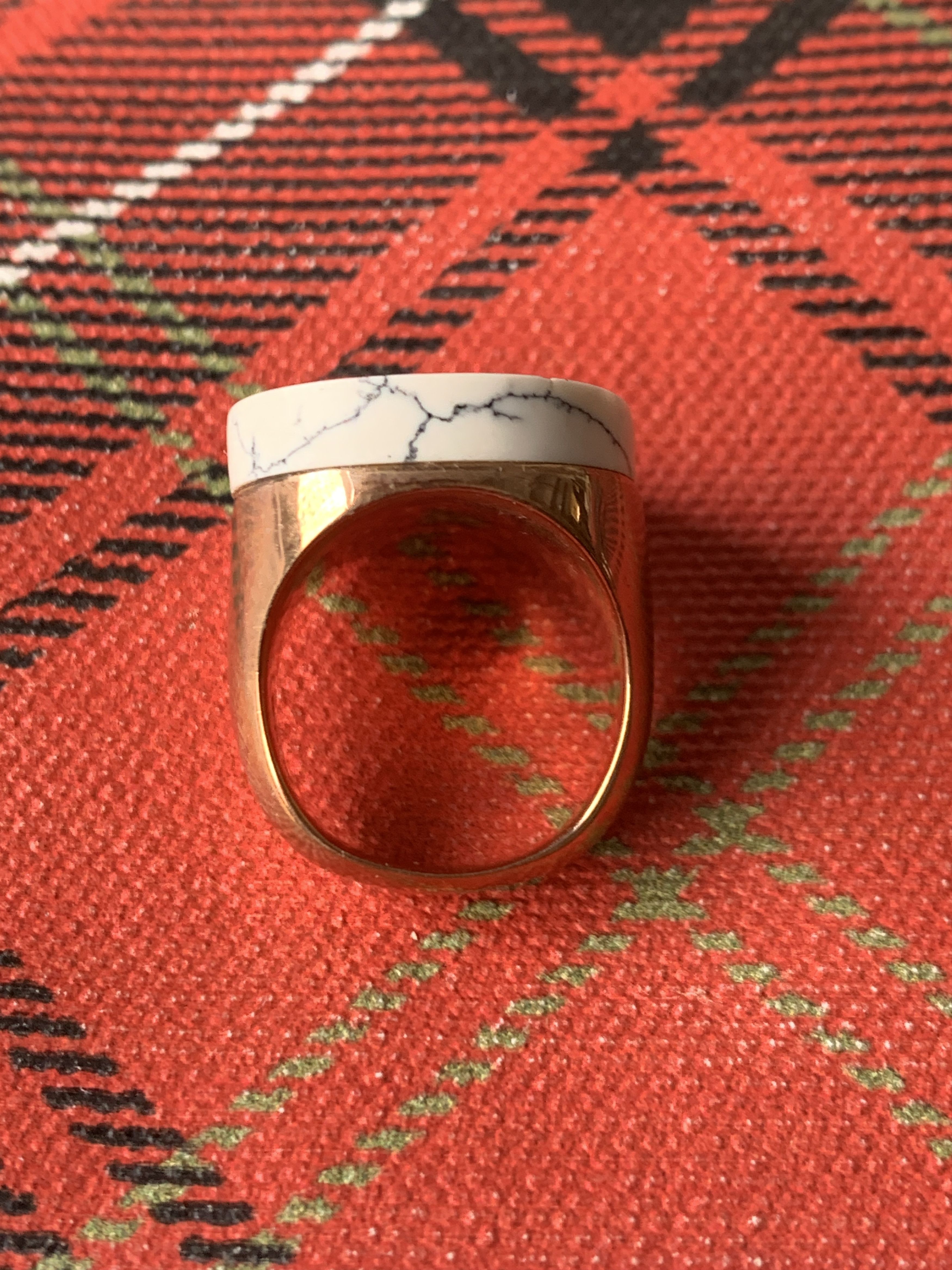 Vivienne Westwood Huge Brand New Marble Signet Ring w/ Engraving and Gold Size ONE SIZE - 6 Thumbnail
