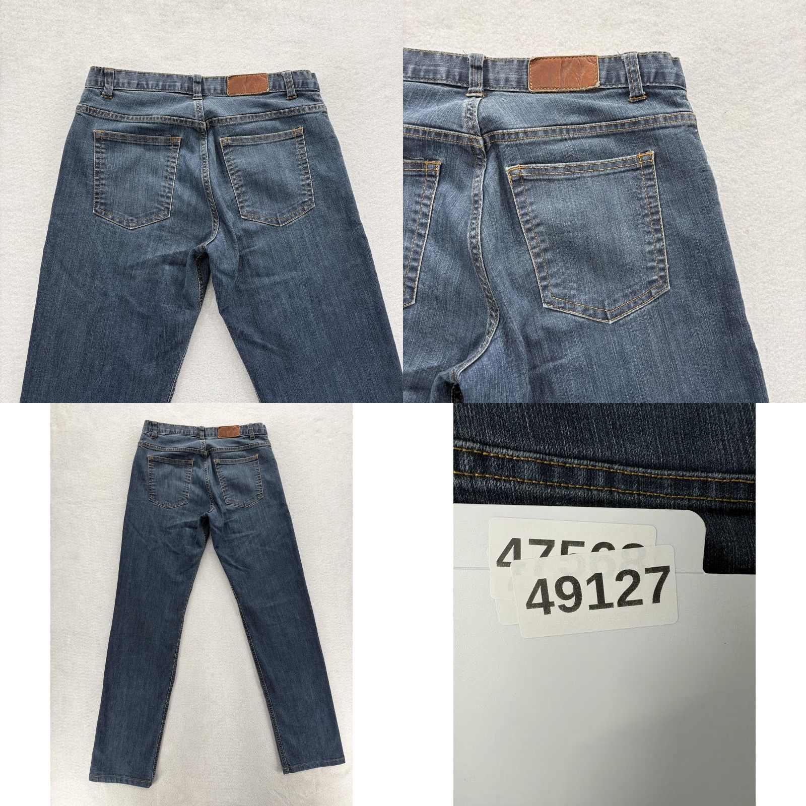 Denime Dearborn Denim Jeans Mens 32x34 Blue Medium Wash Straight Denim USA 34in Inseam Regular Fit Pocket Cotton Polyester Denim Size US 32 / EU 48 - 9 Thumbnail