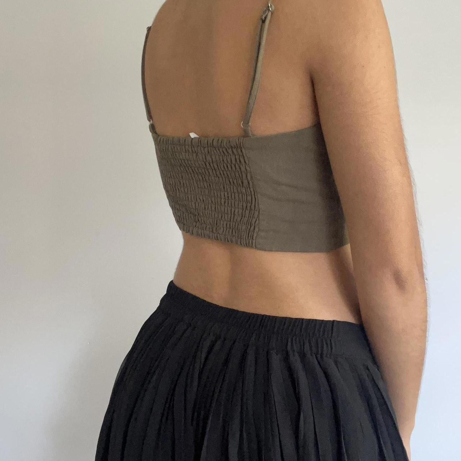 Other Khaki green tie front crop top, made for a night out Size S / US 4 / IT 40 - 3 Thumbnail