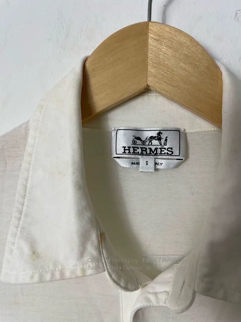 Hermes Hermes White Polo Shirt Size S / US 4 / IT 40 - 2 Thumbnail