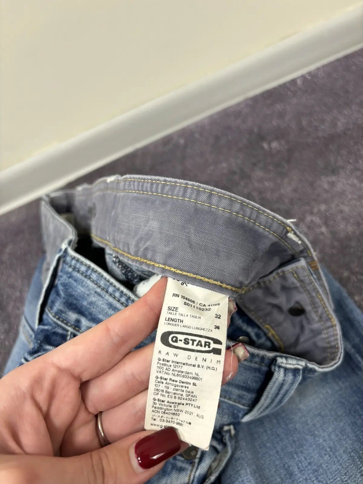 G-Star × Vintage Vintage G-Star Raw Y2K Faded Blue Avant Garde Denim Jeans Size US 32 / EU 48 - 12 Thumbnail