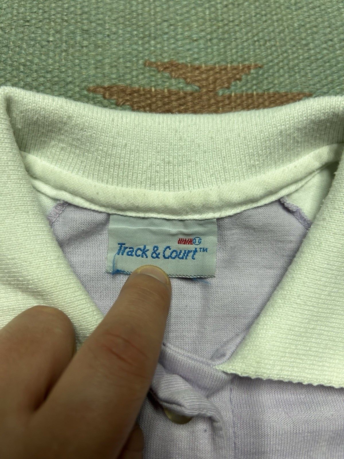 Vintage Vtg 80s polo shirt striped lilac purple 2 tone soft Sm/Med Size US M / EU 48-50 / 2 - 4 Thumbnail