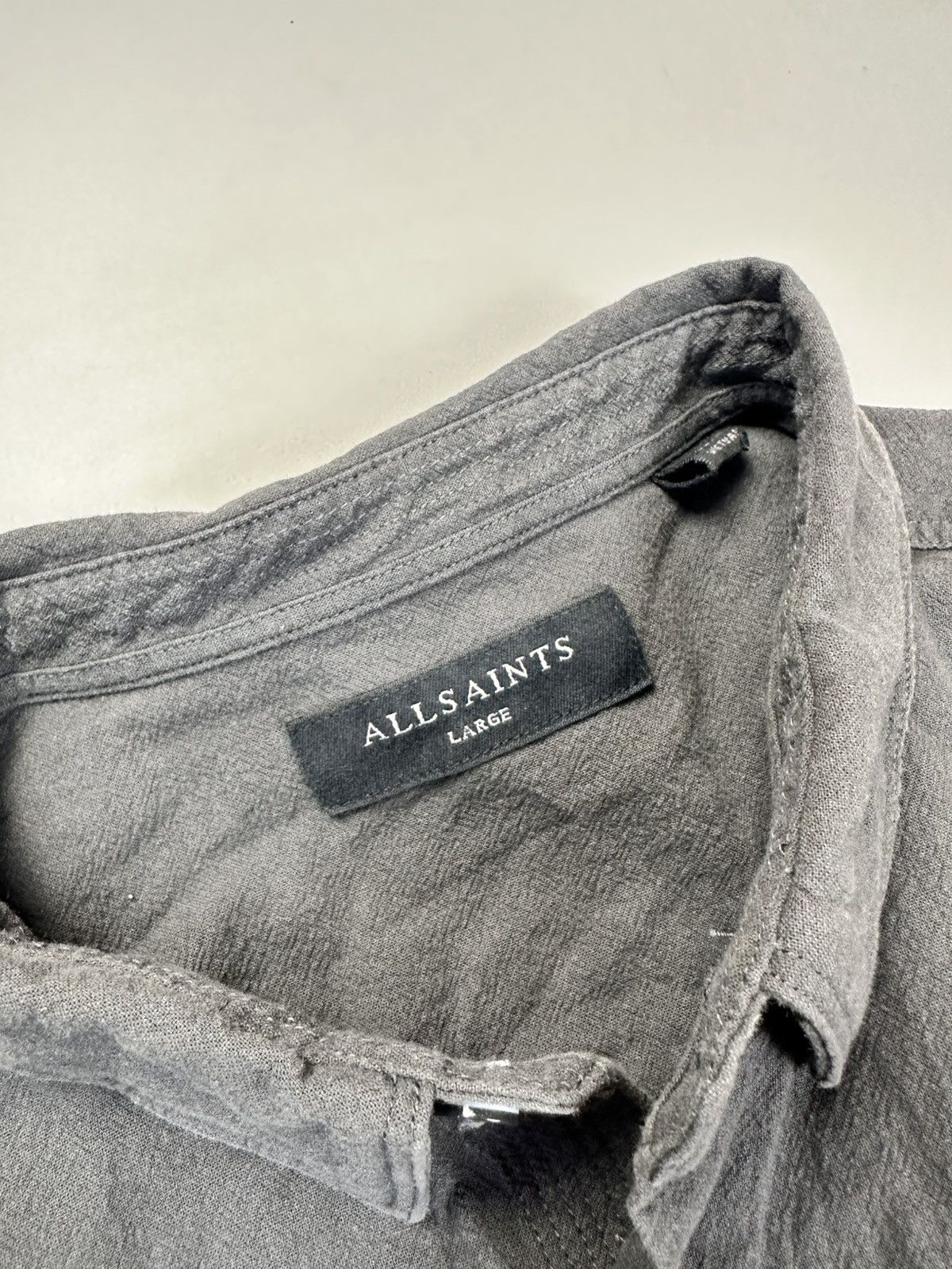Allsaints Allsaints Cotton Grey Button Down Shirt Large Size US L / EU 52-54 / 3 - 4 Thumbnail