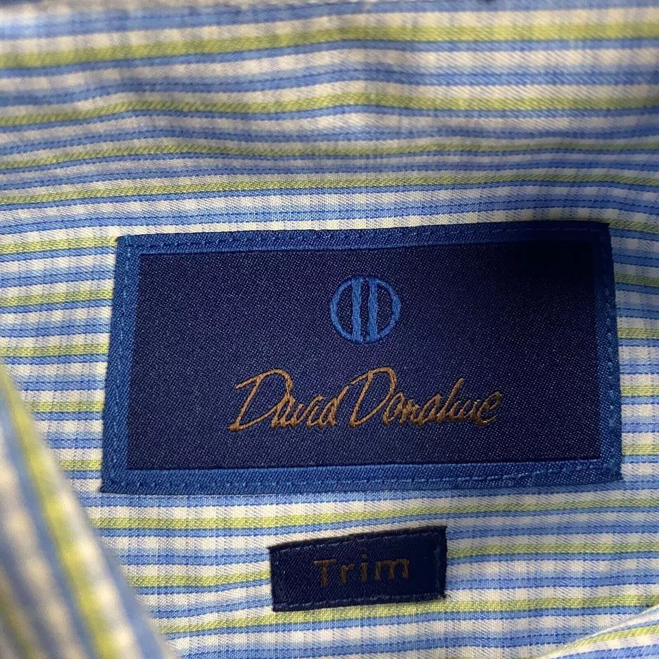 David Donahue David Donahue Shirt Men's 15 Plaid Trim Button Up 32/33 Size US S / EU 44-46 / 1 - 3 Thumbnail
