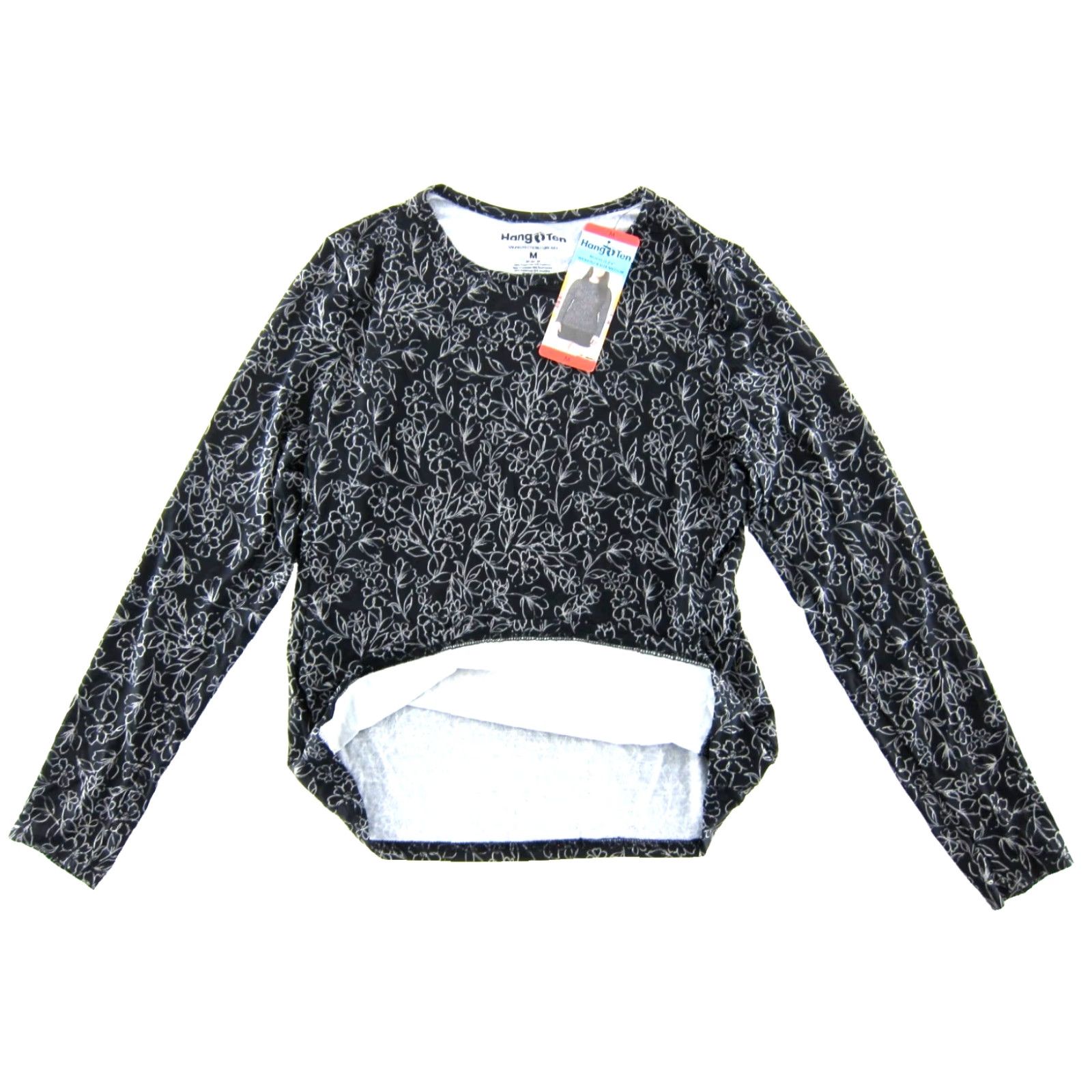 Hang Ten NWT Hang Ten Shirt Black White Floral Long Sleeve Sun Protect Swim Rash Guard M Size M / US 6-8 / IT 42-44 - 4 Thumbnail
