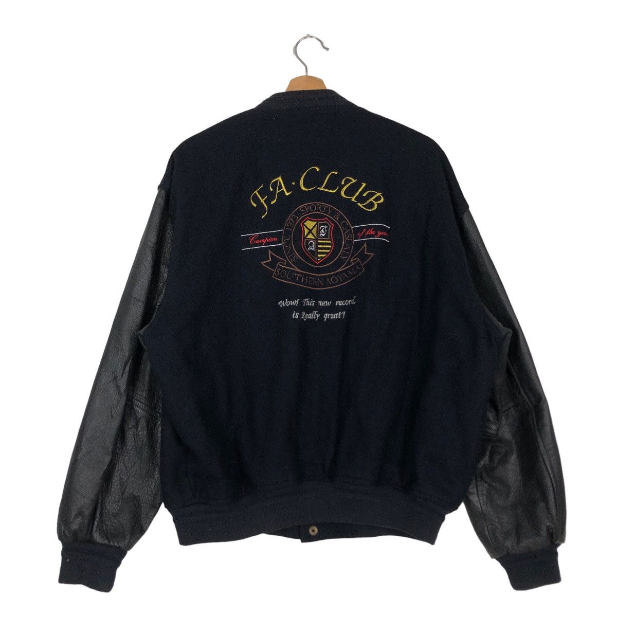 Japanese Brand 🔥90’s VINTAGE VARSITY JACKET LEATHER FA CLUB JAPAN Size US M / EU 48-50 / 2 - 1 Thumbnail