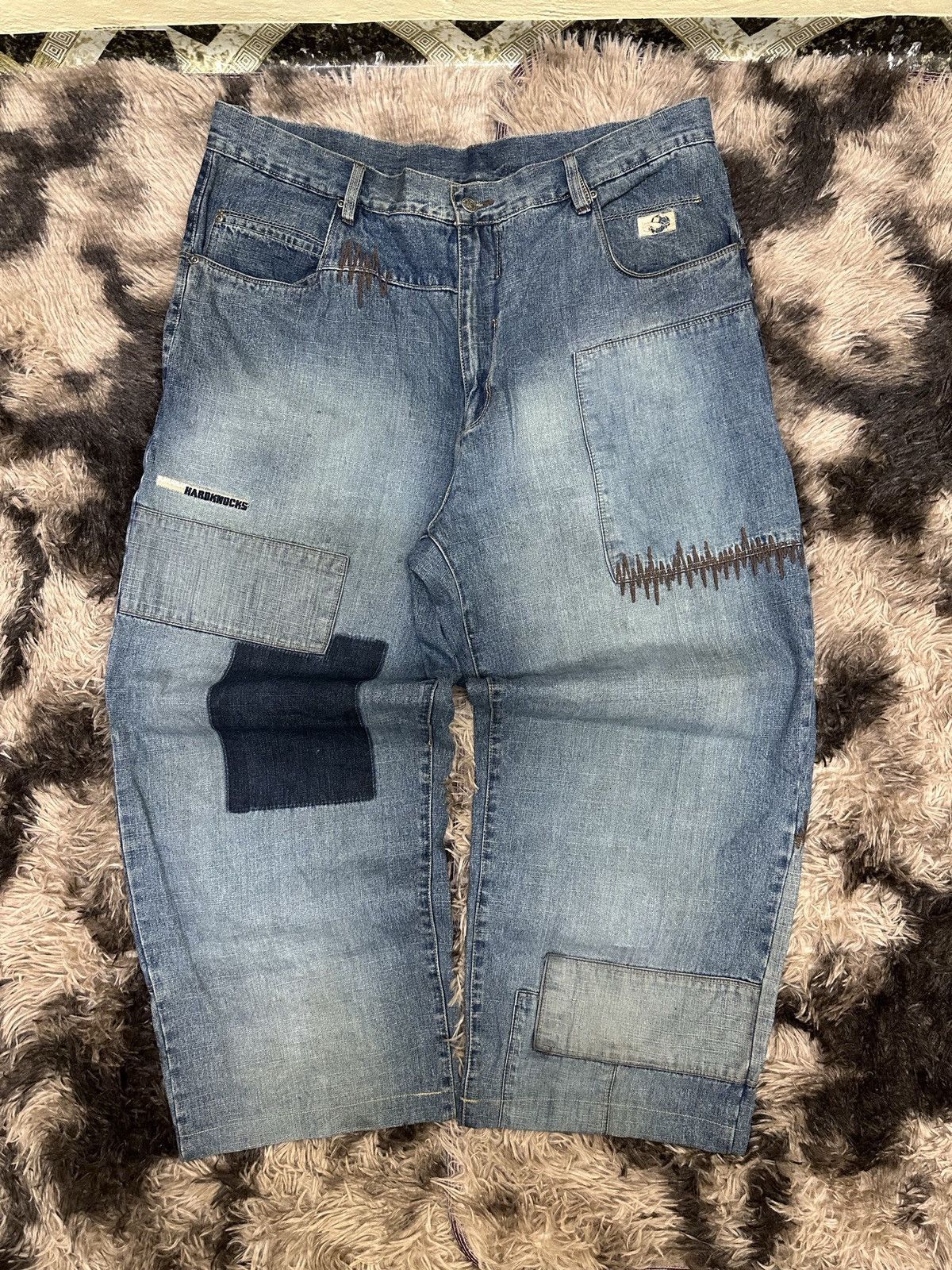 JNCO SOHK Vintage School Of Hard Knocks Patchwork Baggy Jeans Size US 40 / EU 56 - 1 Thumbnail