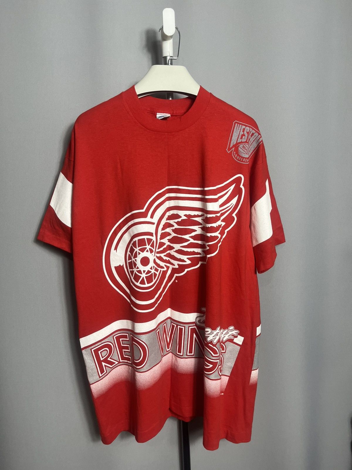 Vintage Vintage 1994 NHL Detroit Red Wings AOP Single Stitch Salem Size US XL / EU 56 / 4 - 1 Thumbnail