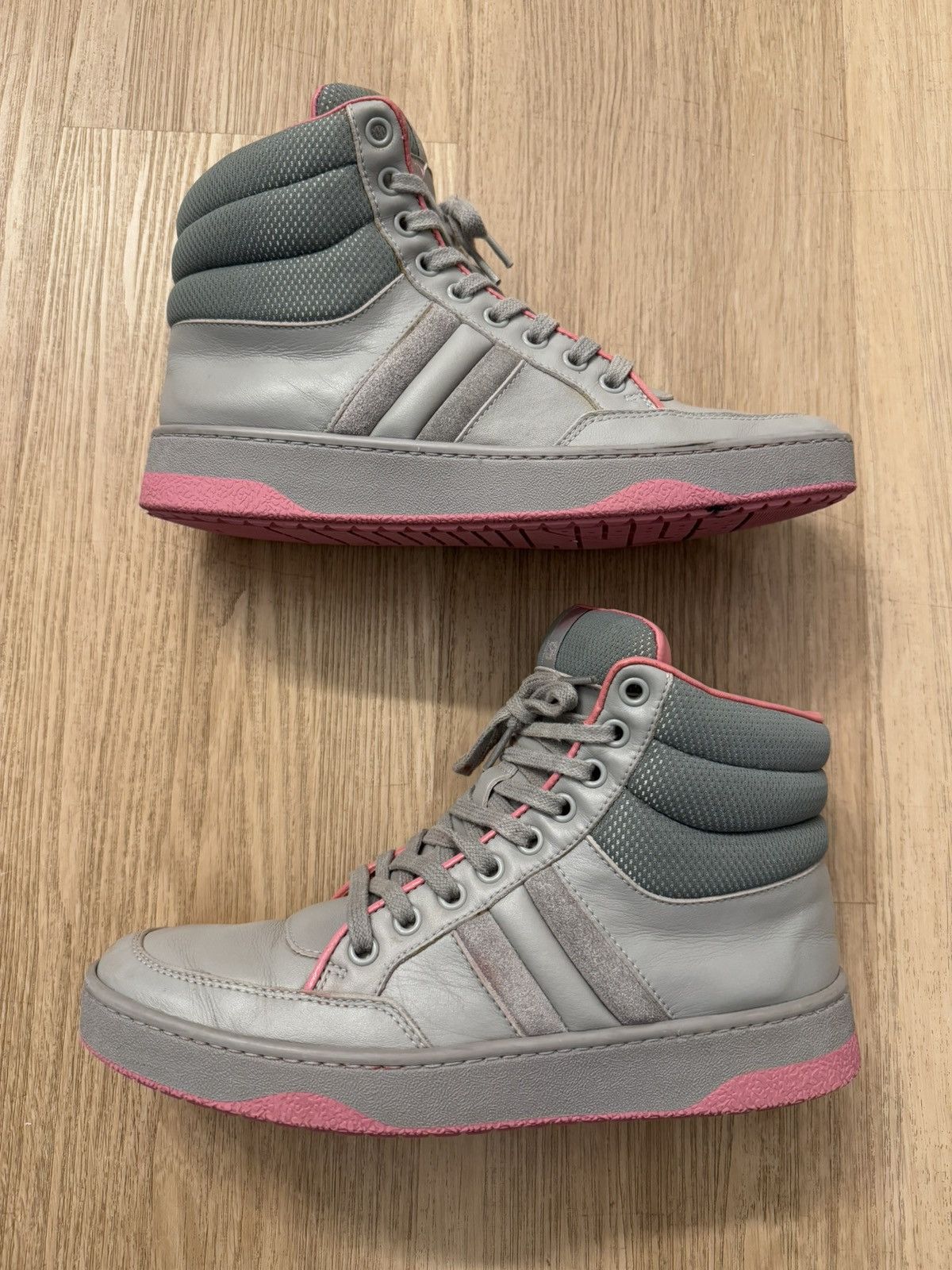Gucci Gucci High Top Web Sneakers leather 37 Italy Size US 7 / IT 37 - 2 Thumbnail