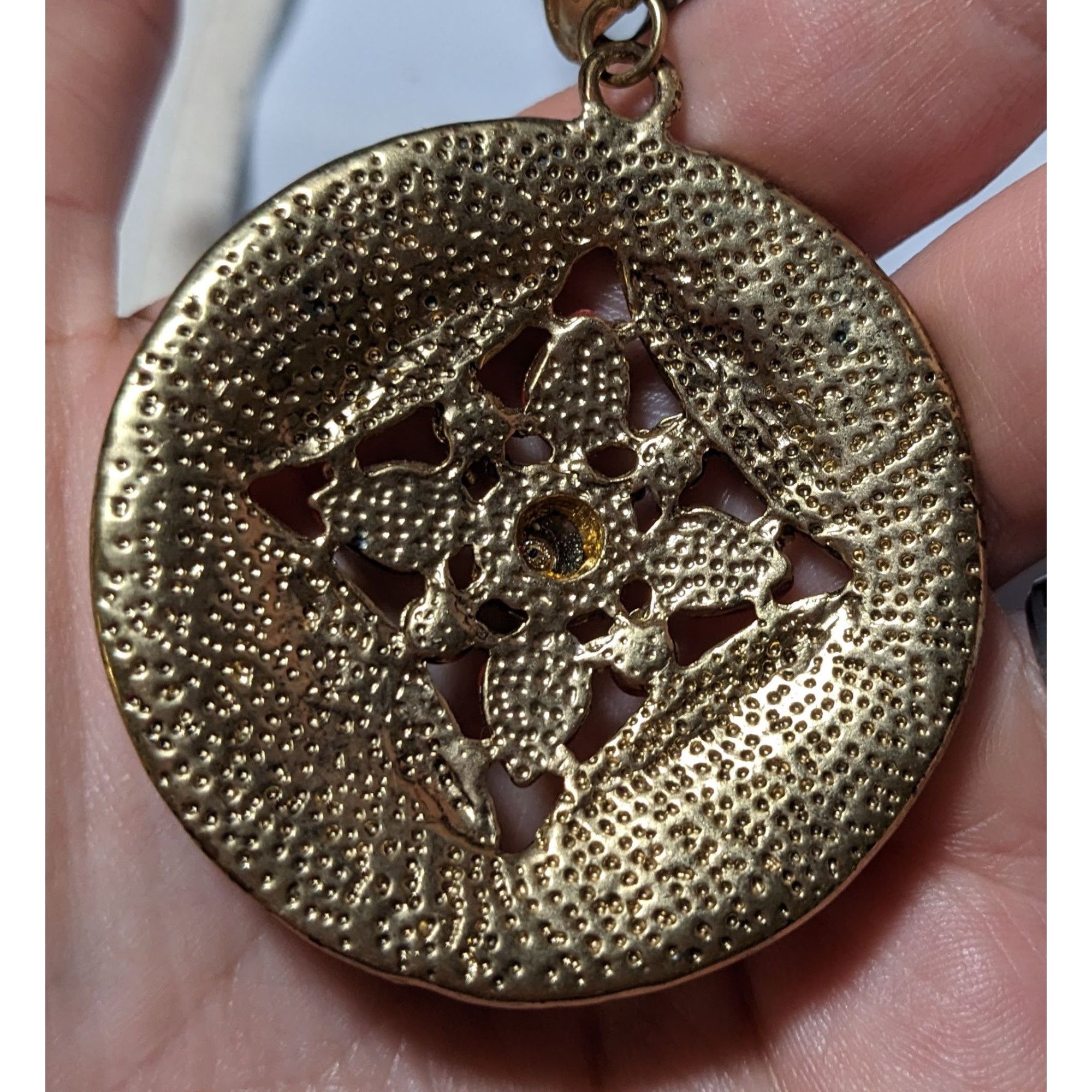 Other Red And Gold Bohemian Medallion Necklace Size ONE SIZE - 5 Thumbnail