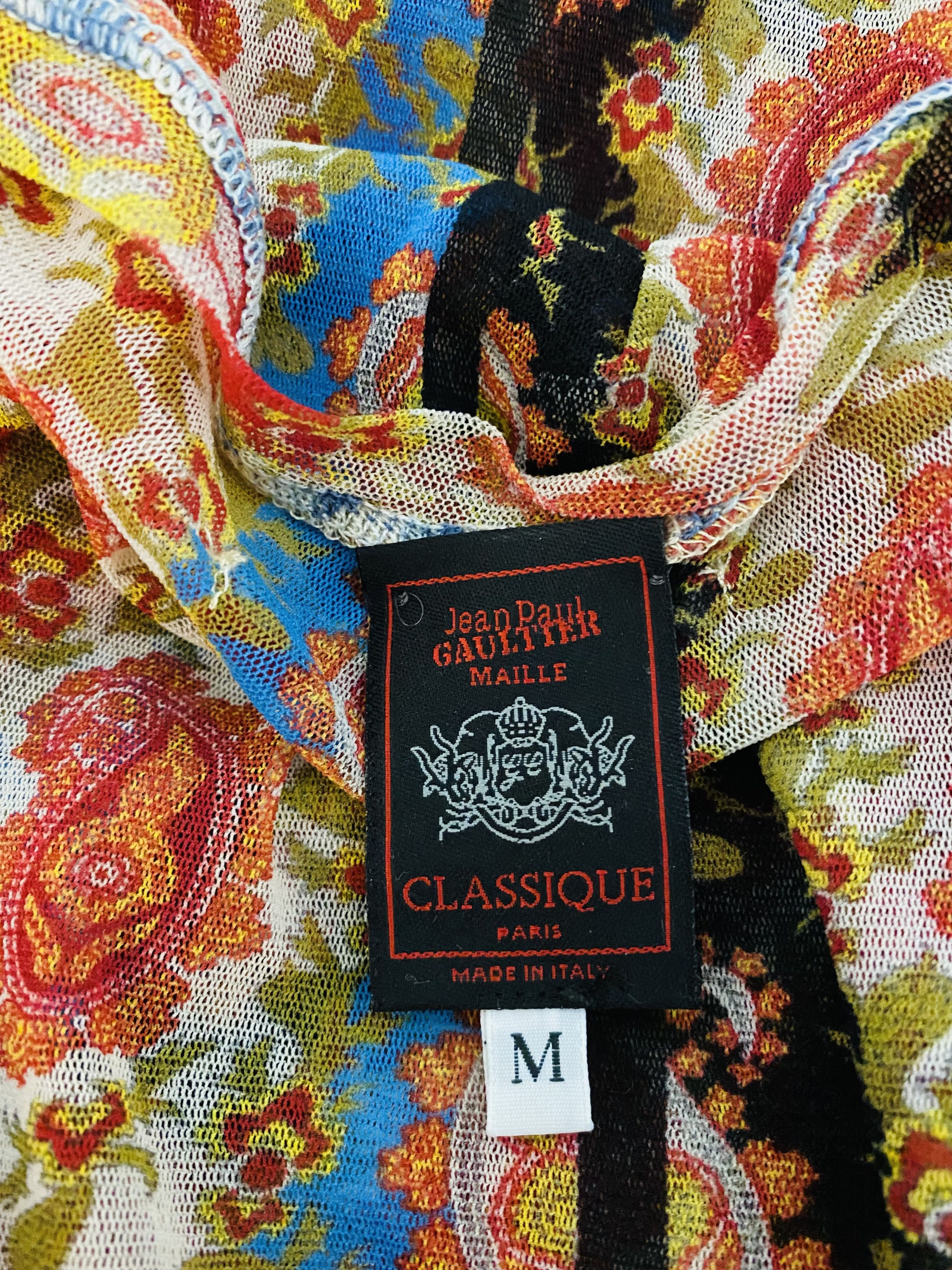 Jean Paul Gaultier Jean Paul Gaultier Mesh Top | Paisley Scarf Print | Sheer Size US S / EU 44-46 / 1 - 11 Thumbnail