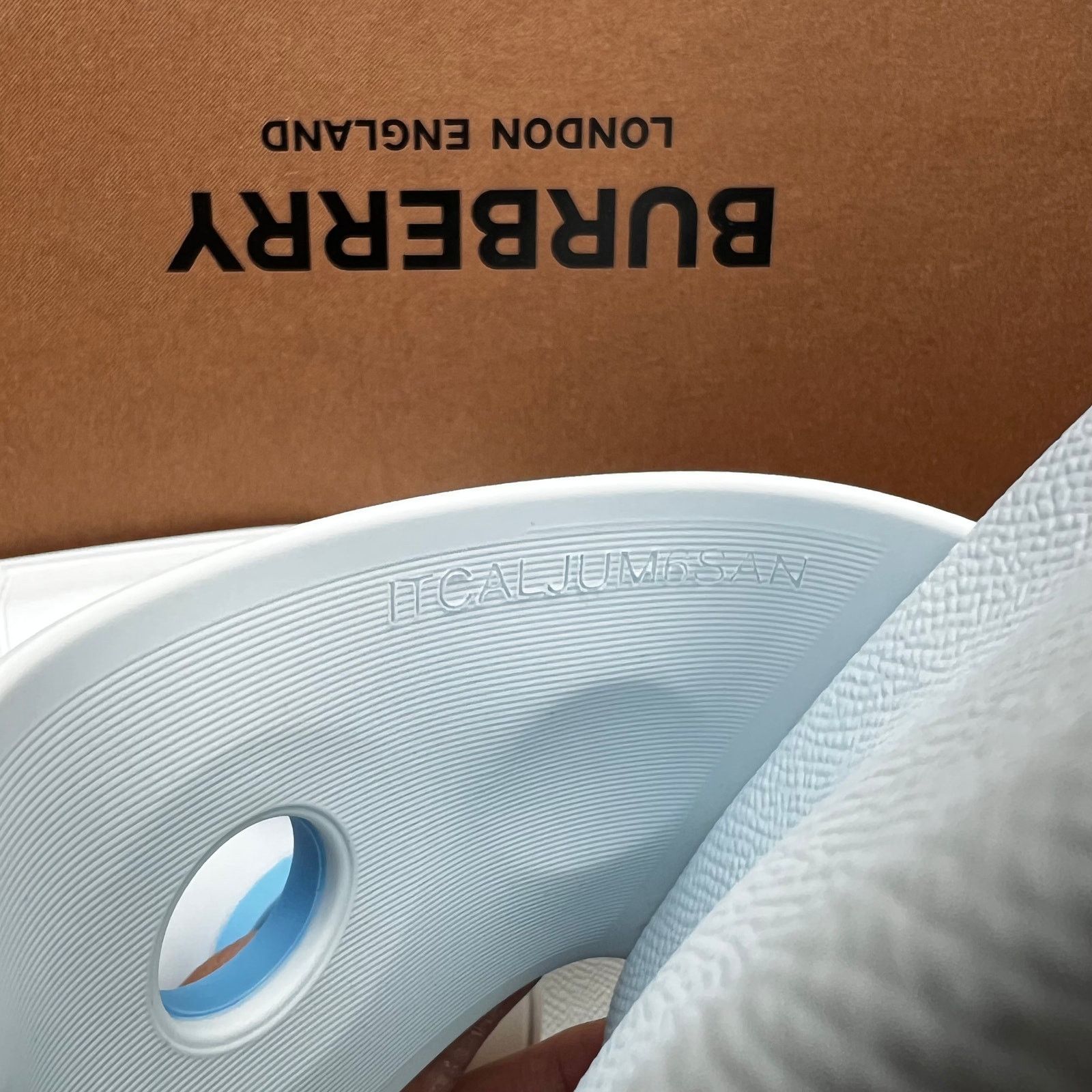 BURBERRY Pale Blue Furley Logo-Embellished Sandals, IT35/US5