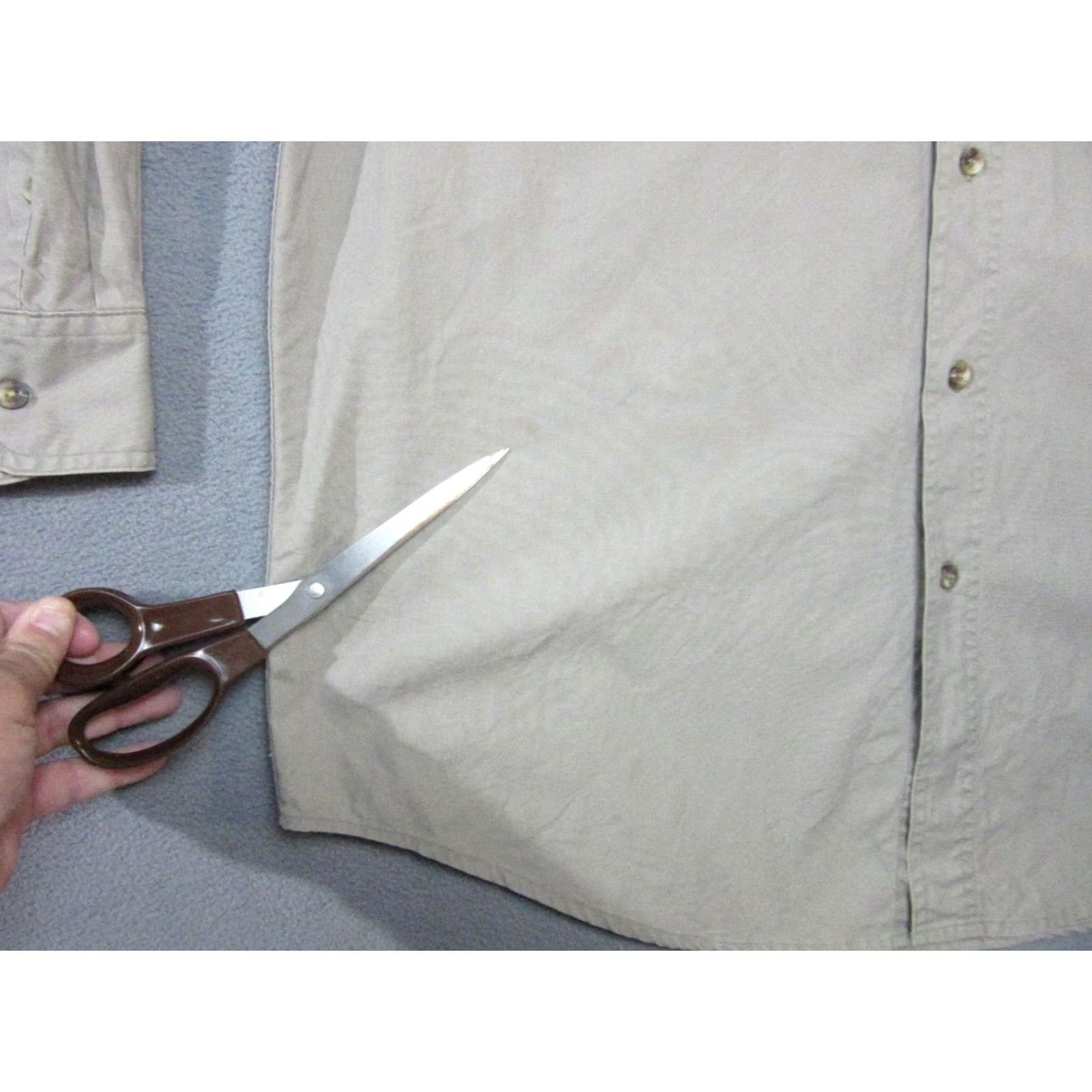 Vintage VINTAGE Woolrich Shirt Mens Large Beige Khaki Outdoor Pockets 90s Cargo Utility Hunt Size US L / EU 52-54 / 3 - 3 Thumbnail