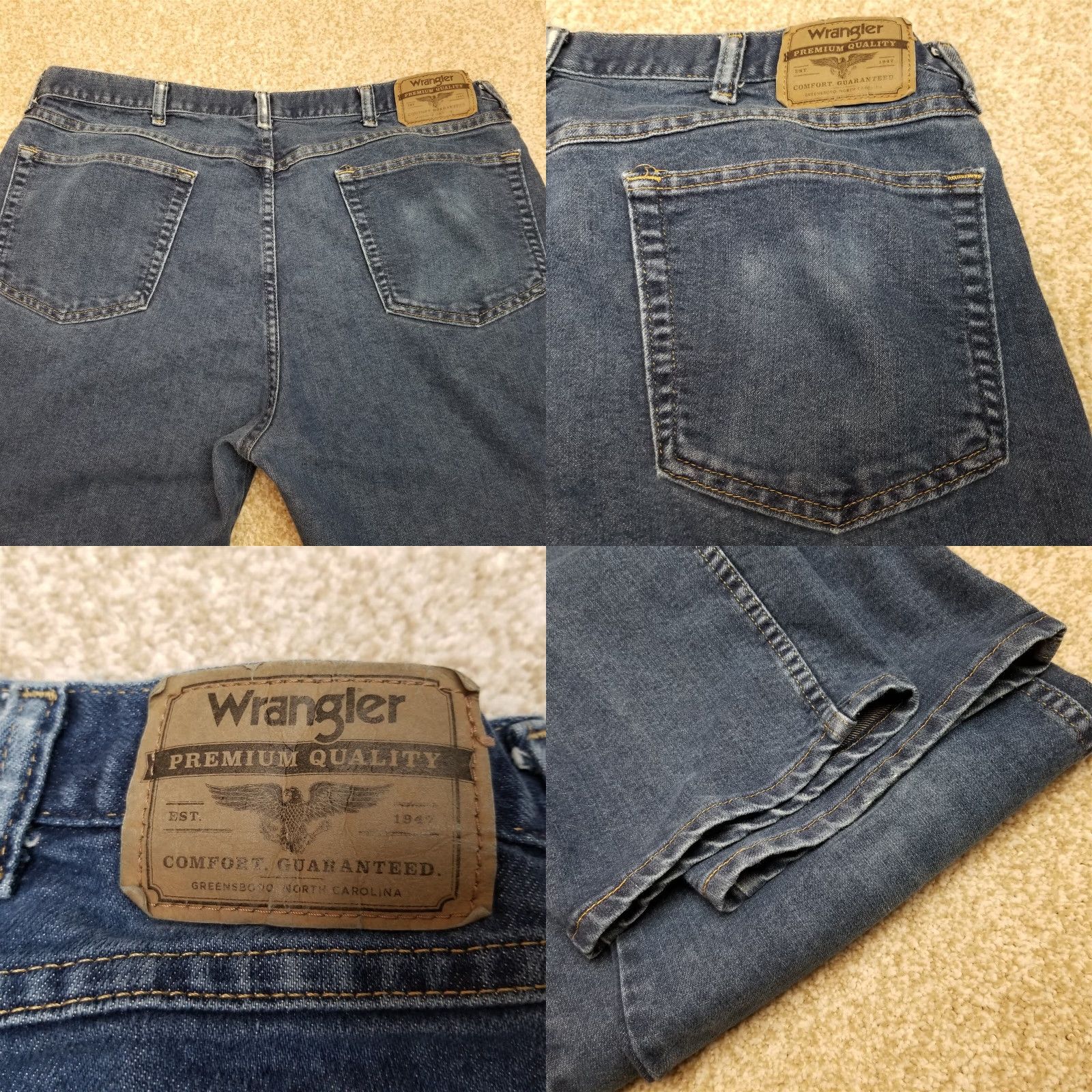 Wrangler Wrangler Jeans Men 38x32 Blue Denim Regular Fit 5-Pocket Design Cotton Polyester Vintage 90s USA Jeans Mens Size US 38 / EU 54 - 9 Thumbnail