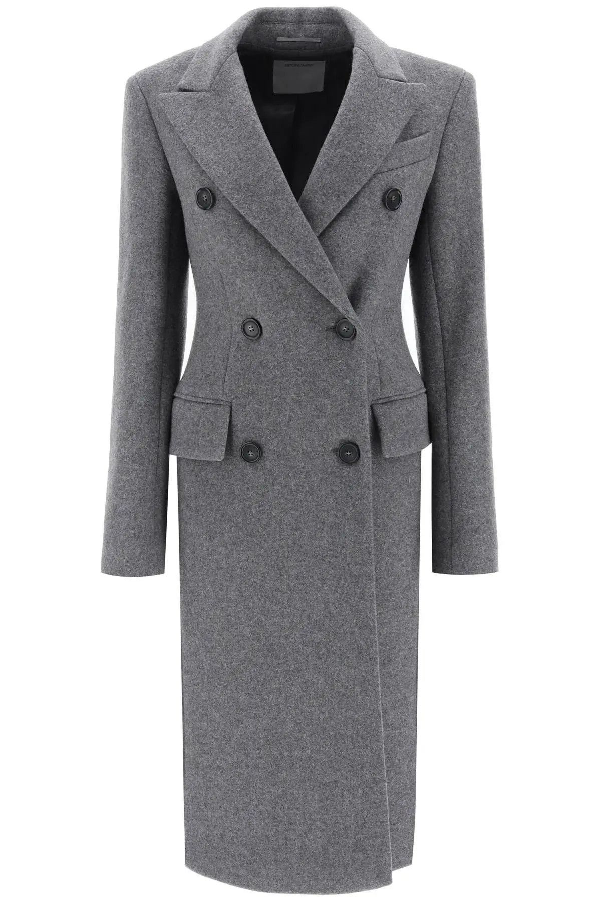 image of Sportmax O1S22I1N1223 Adua Wool And Cashmere Coat In Grey, Women's (Size Medium)