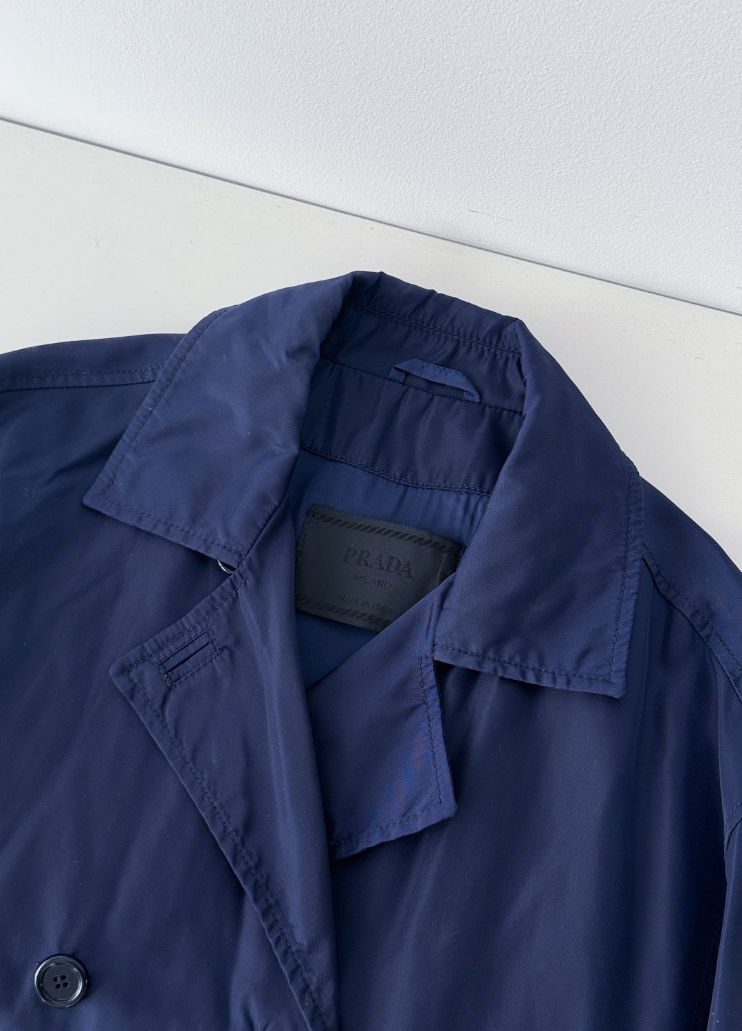 Prada Prada Nylon Double Breasted Coat Navy S Size US S / EU 44-46 / 1 - 2 Thumbnail