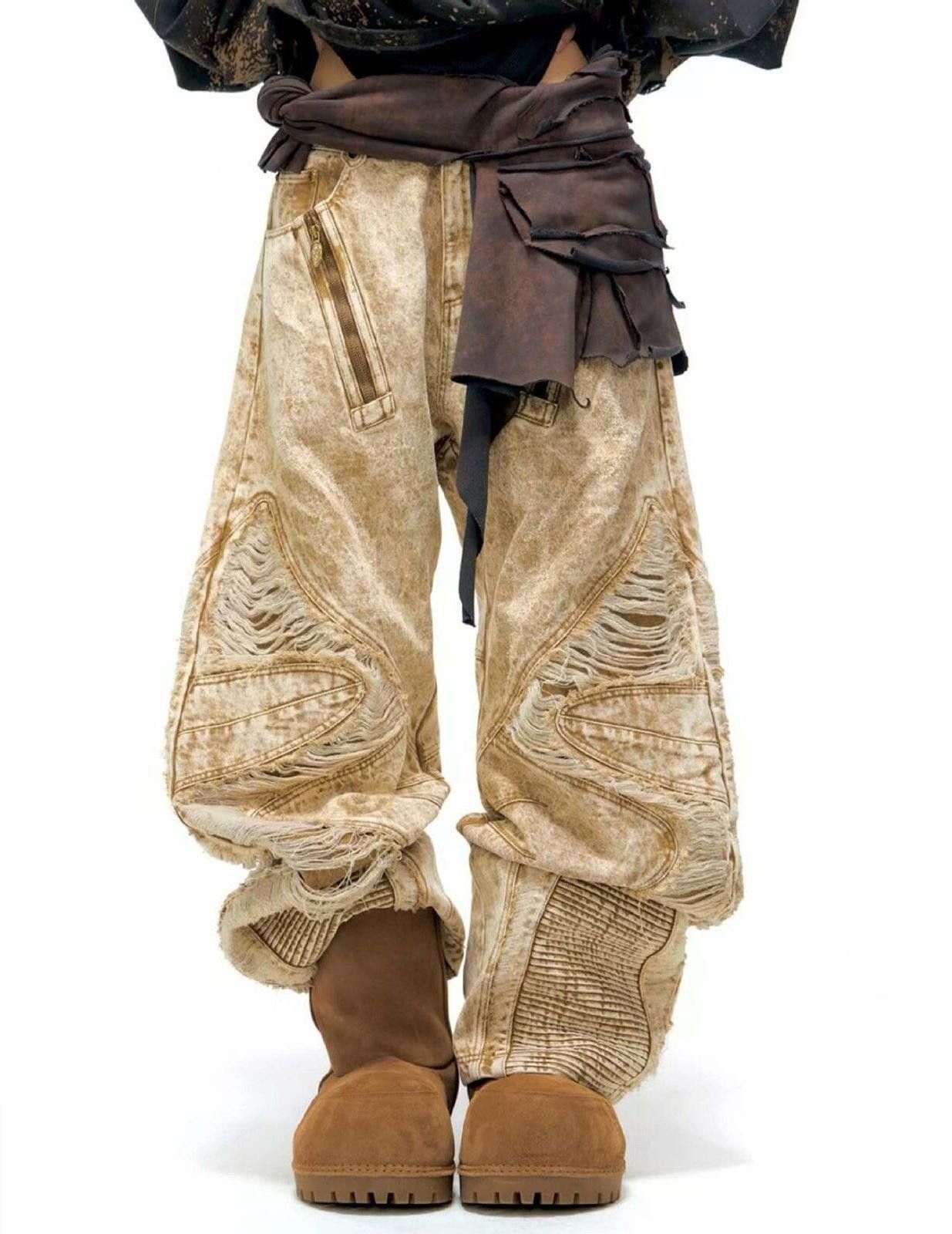 Other Wax-Dyed All-Over Print Banana-Cut Wide-Leg Jeans Size US 30 / EU 46 - 2 Thumbnail
