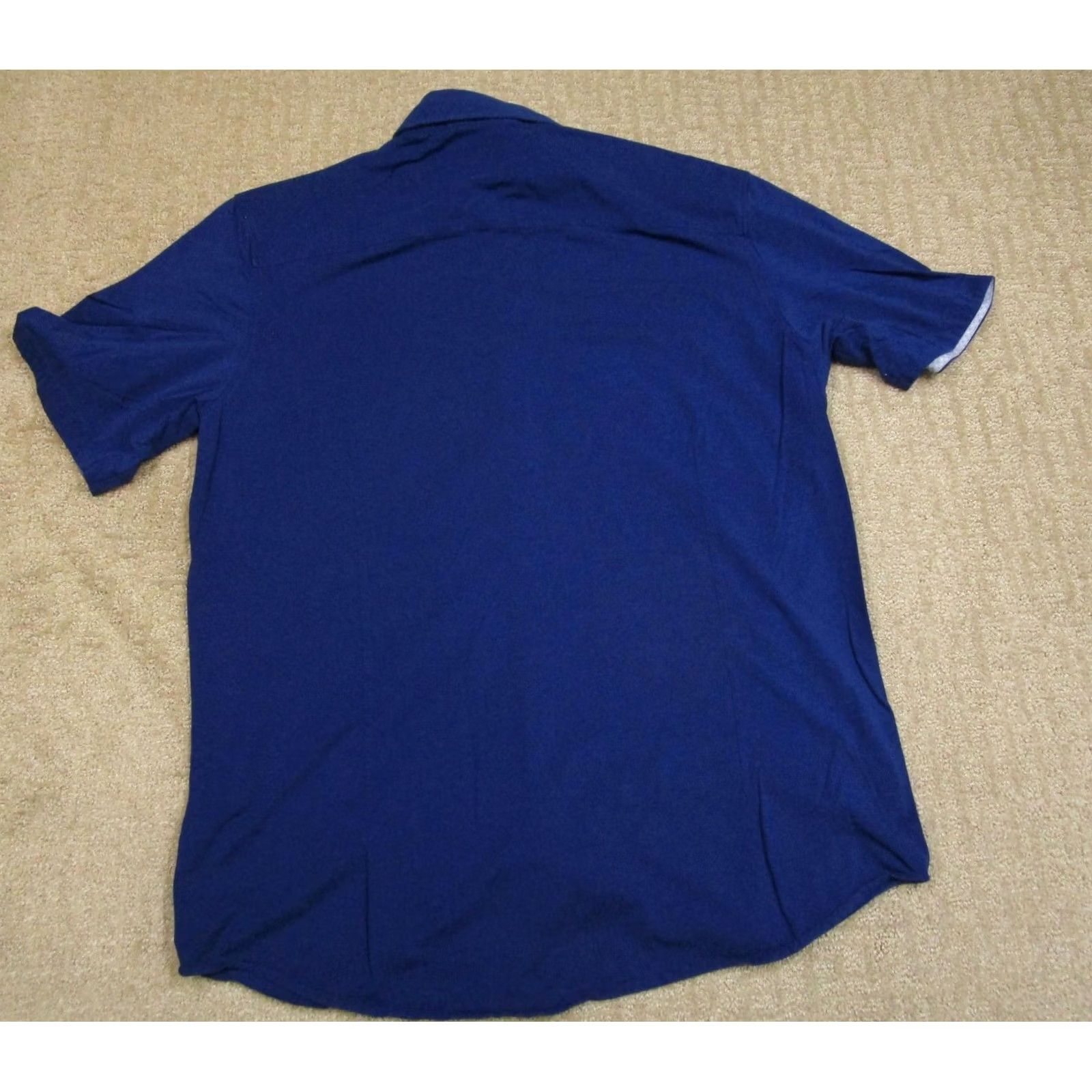 Vintage Buttercloth Shirt Men 2XL Blue Slim Fit Short Sleeve Button Up Wicking Stretch Size US XXL / EU 58 / 5 - 3 Thumbnail