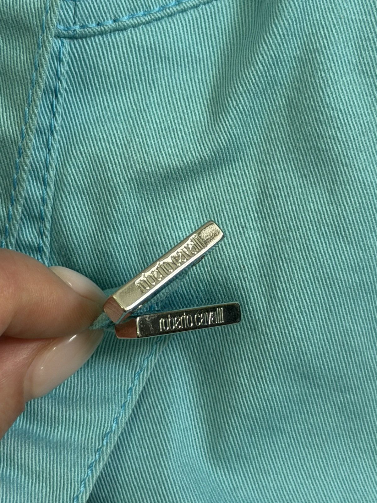 Roberto Cavalli Roberto Cavalli Blue and Leopard Detail Mini Skirt Size 28" / US 6 / IT 42 - 3 Thumbnail