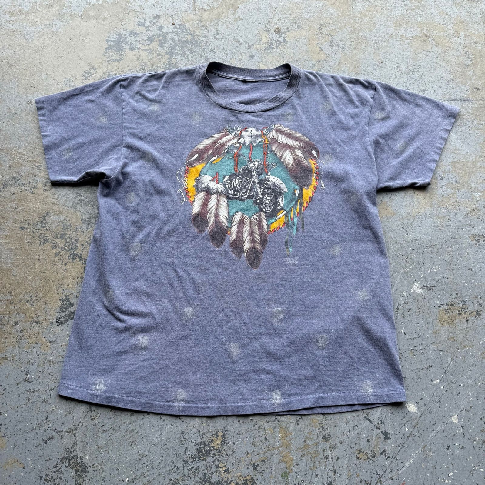 Vintage Vintage All Over Print Aztec Biker Tee Size US L / EU 52-54 / 3 - 1 Thumbnail