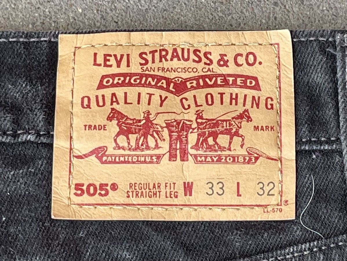 Levi's Vintage LEVI'S 505 black denim jeans 33x32 Size US 33 - 6 Thumbnail
