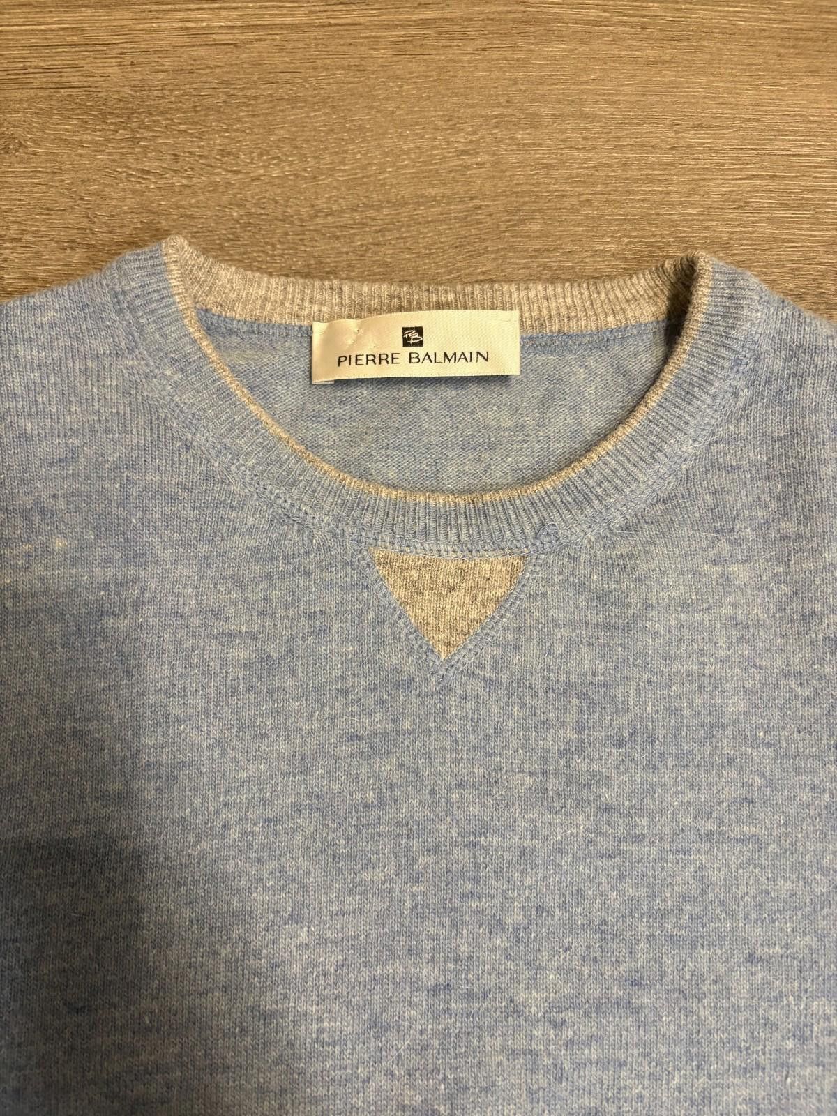 Balmain Pierre Balmain Wool/Cashmere Sweater Blue Size 50/L Size US L / EU 52-54 / 3 - 2 Thumbnail