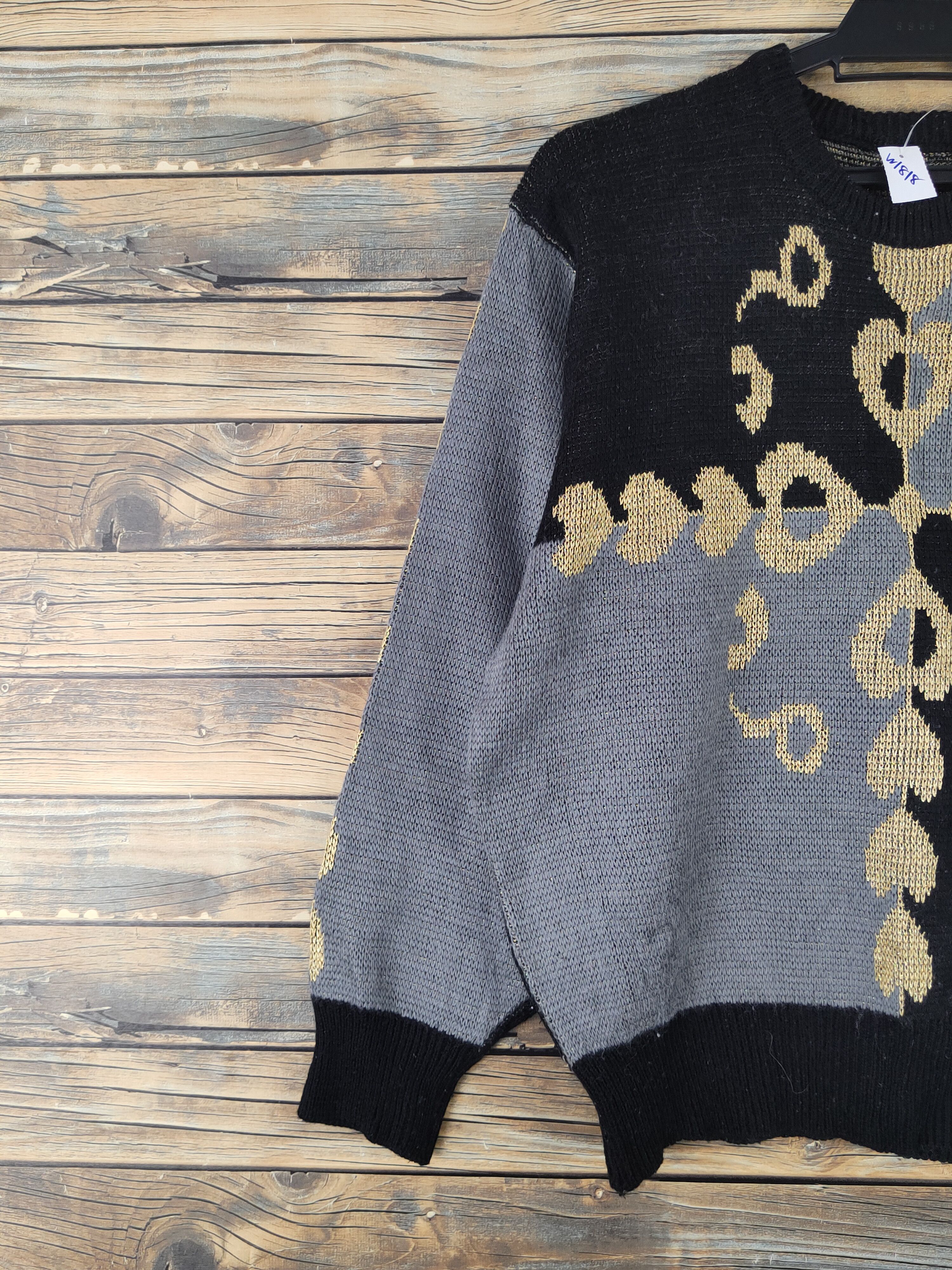 Vintage Japanese Brand Black Gray Knitwear Cardigan #W1818 Size US S / EU 44-46 / 1 - 3 Thumbnail