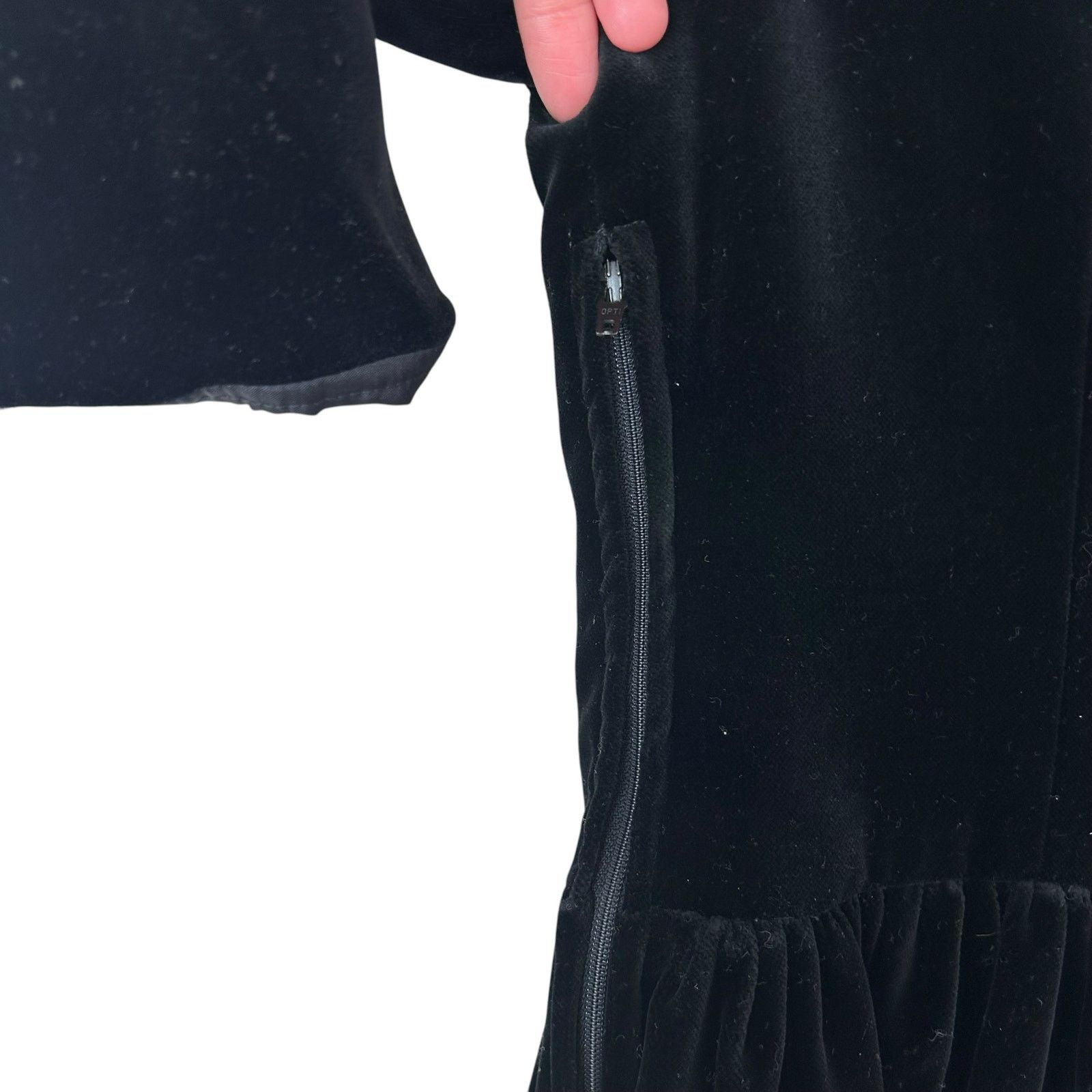 Vintage 80s Laura Ashley Black Velvet Dress Sz 10