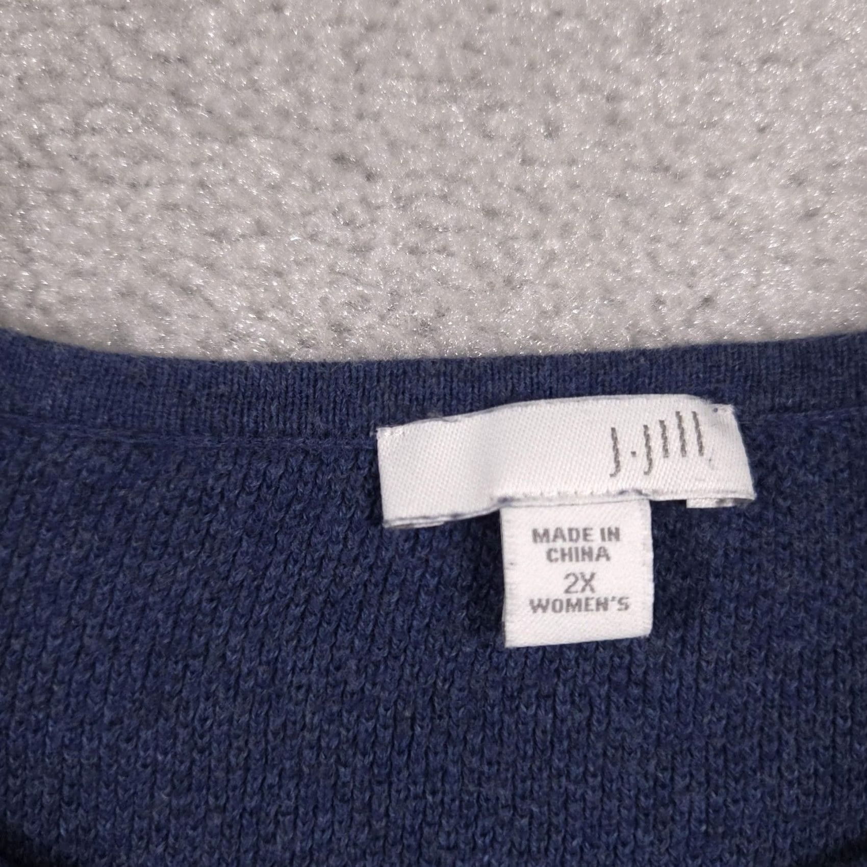 J. Jill VINTAGE J Jill Sweater Womens 2X Blue Knit Pullover Tie Front Long Sleeve Casual Top Size XXL / US 16-18 / IT 52-54 - 5 Thumbnail