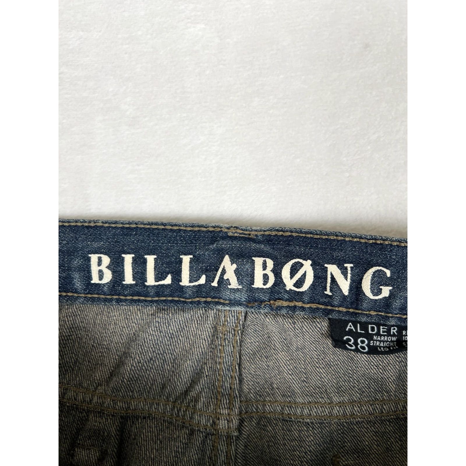 Billabong Billabong Alder Jeans Mens 38x34 Blue Narrow Slim Straight Leg Denim Medium Wash Size US 38 / EU 54 - 4 Thumbnail