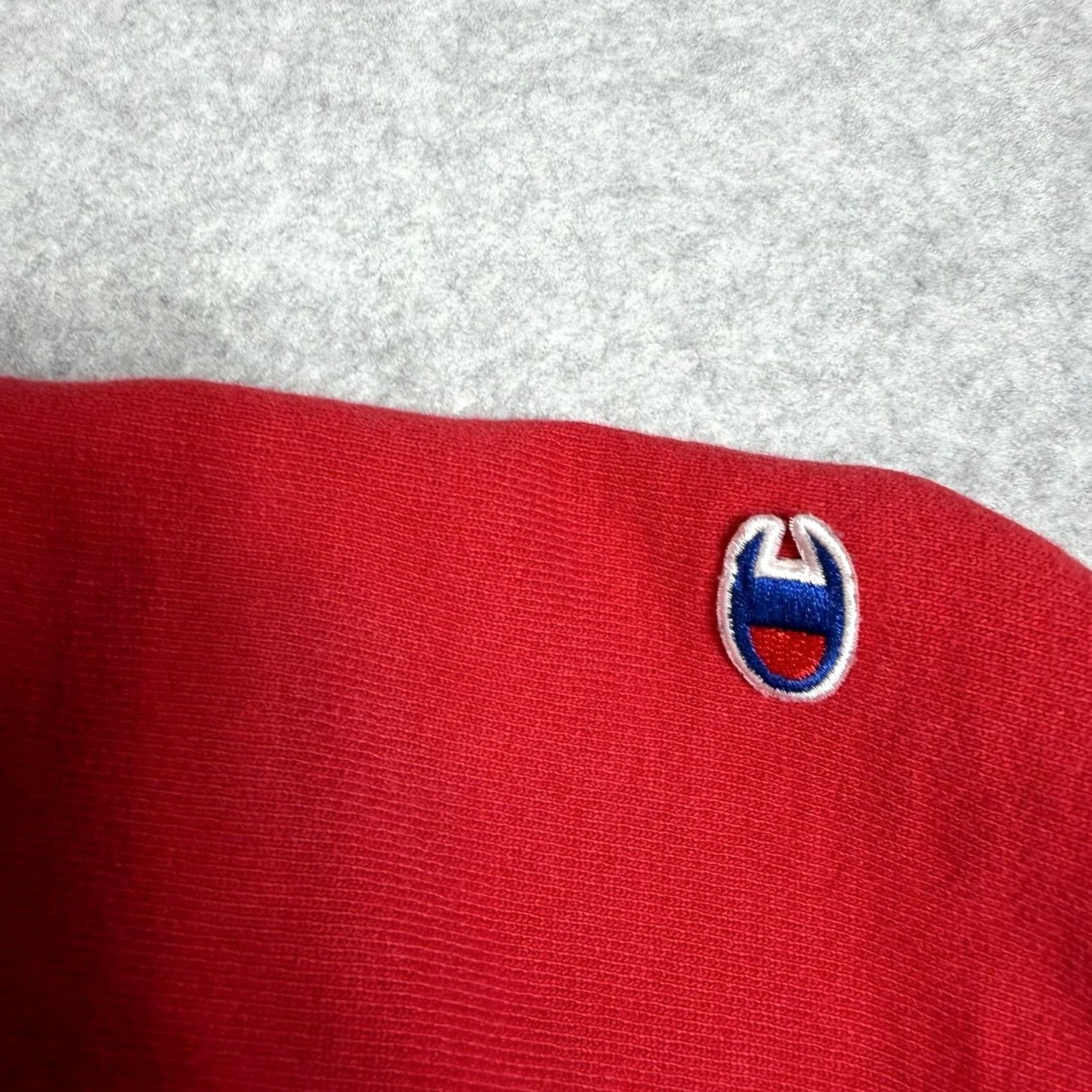 Champion Champion Reverse Weave Hoodie Mens Large Red Black Pullover Fleece Sweatshirt Size US L / EU 52-54 / 3 - 6 Thumbnail