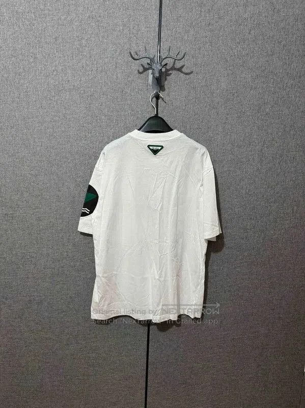 Prada Prada Men's White Embroidered Logo T-Shirt. Size US M / EU 48-50 / 2 - 2 Thumbnail