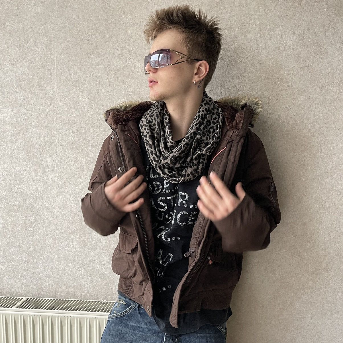 If Six Was Nine Vintage Fur Multi Pocket Bomber Jacket LGB Style Size US L / EU 52-54 / 3 - 3 Thumbnail