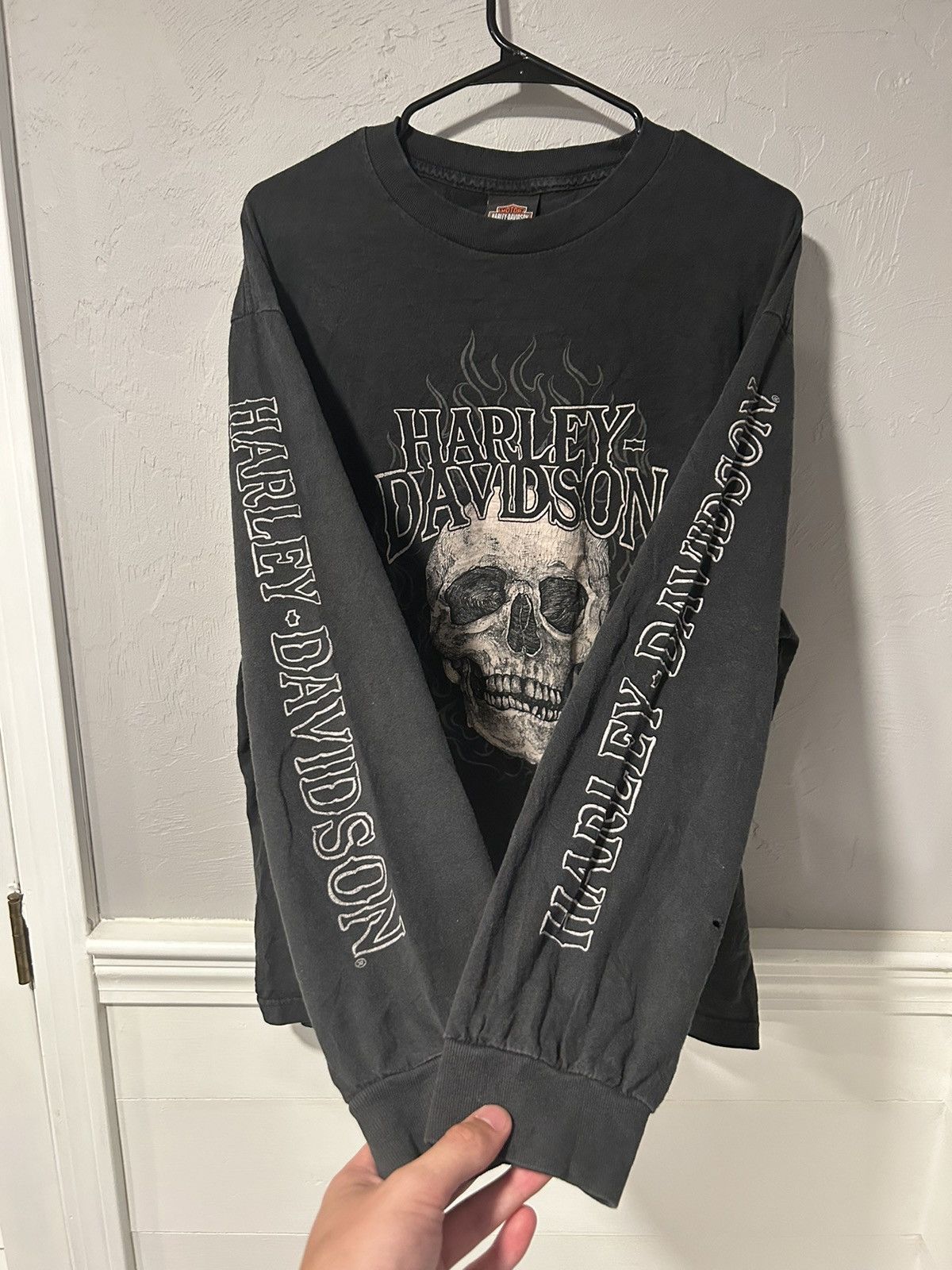 Harley Davidson × Vintage Vintage Demon Skull Harley Davidson Long 