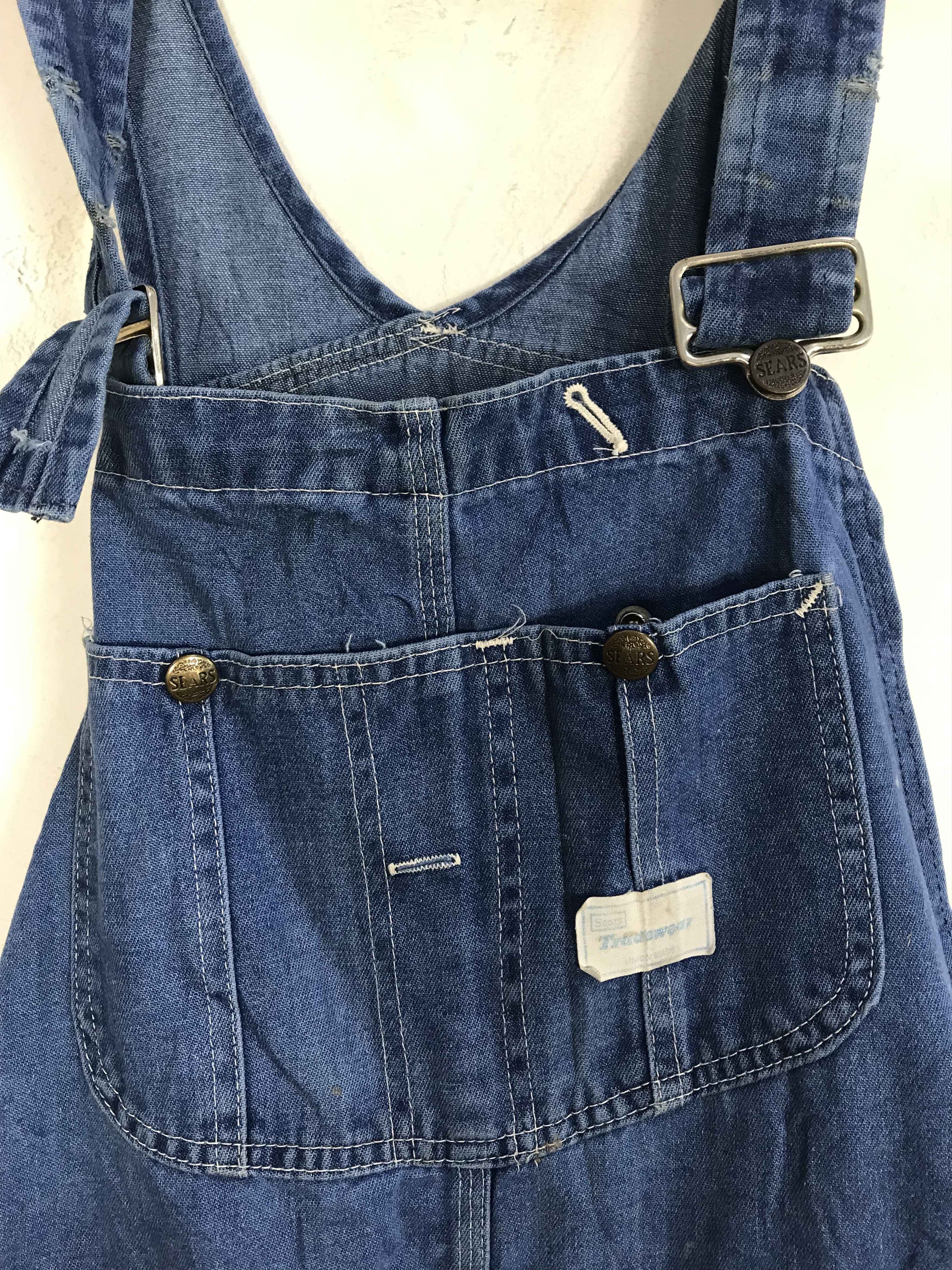 Sears 80s Sears Tradewear Union Made Indigo Denim Jeans Overall Size US 33 - 5 Thumbnail