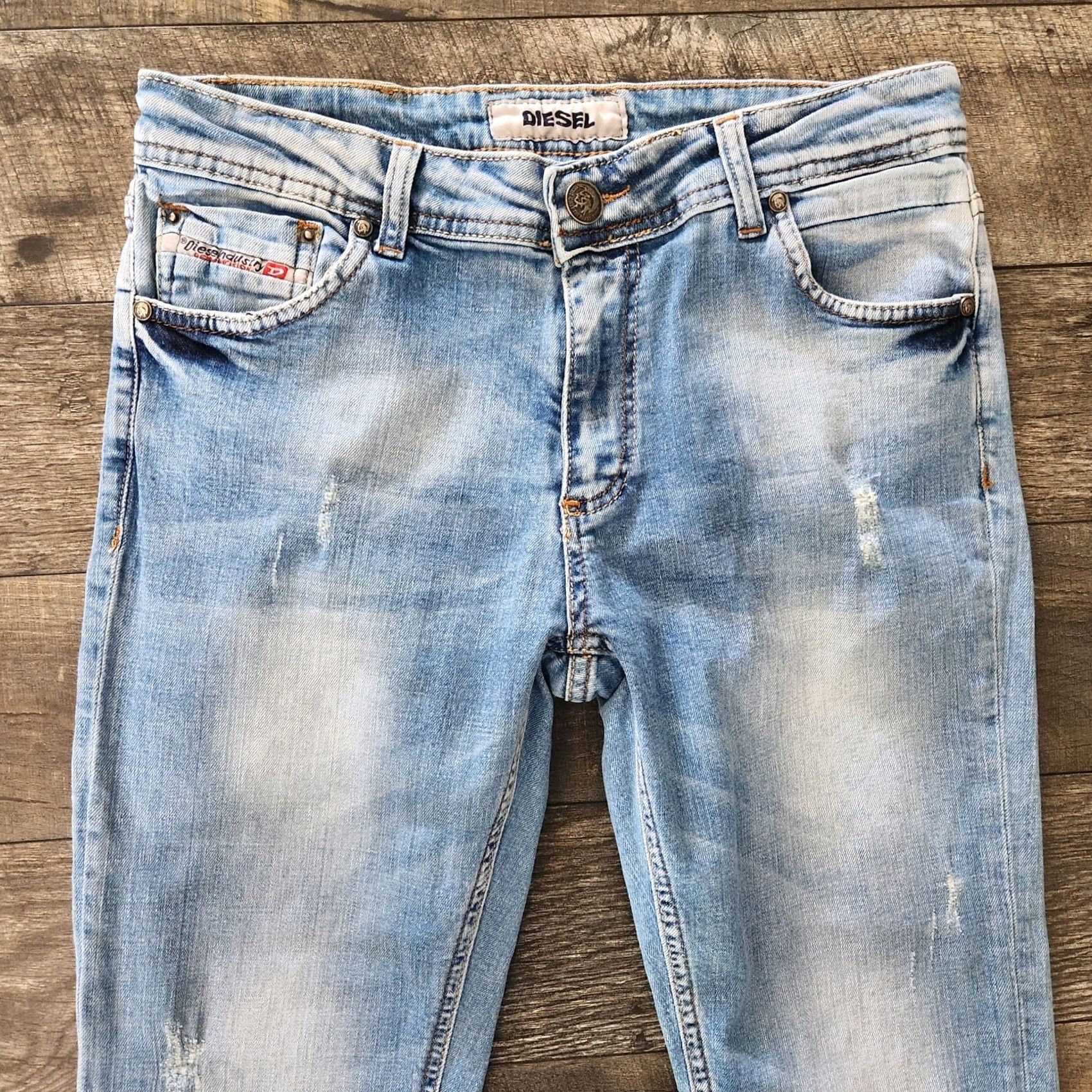 Diesel Diesel Matic Jeans Womens 30x30 Blue Light Wash Skinny Distressed Denim Size 30" / US 8 / IT 44 - 4 Thumbnail