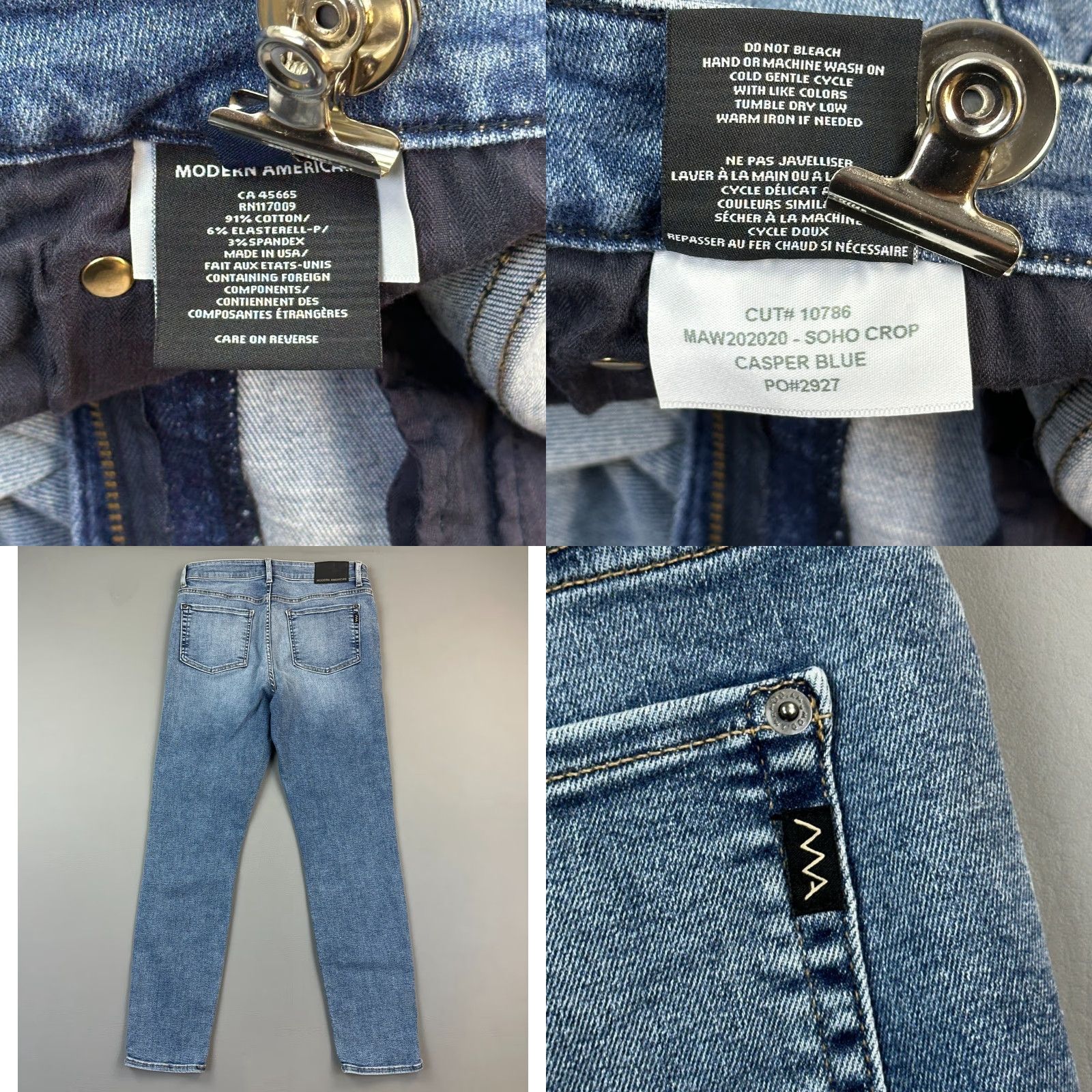 Vintage Modern American Jeans Women’s 31 Casper Blue High Rise Soho Crop Stretch USA Jeans Women Size 24" / US 00 / IT 34 - 8 Thumbnail