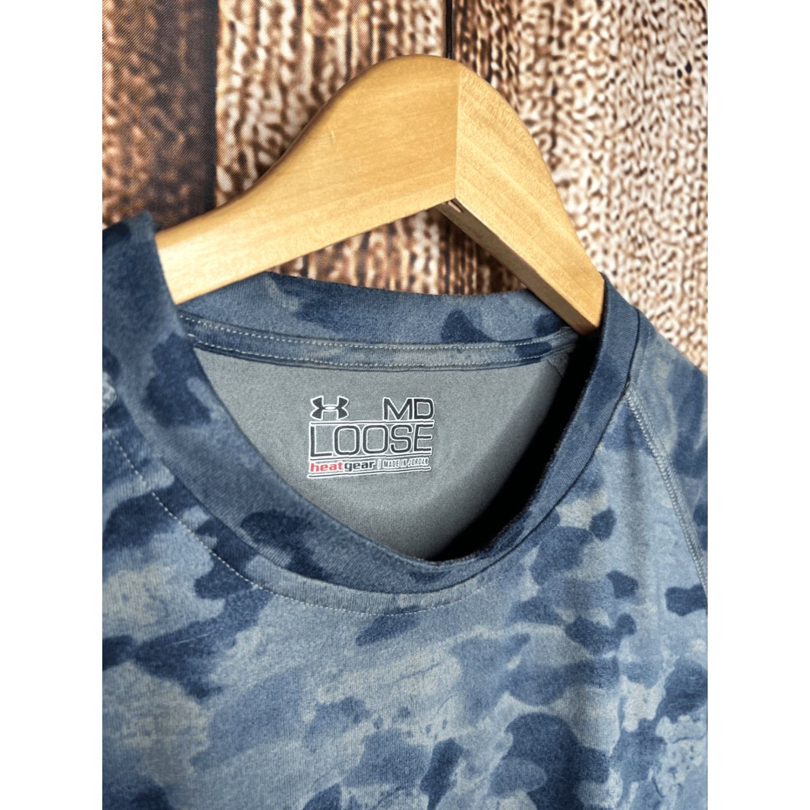 Under Armour Under Armour HeatGear T-Shirt Mens M Blue Camouflage Short Sleeve Size US M / EU 48-50 / 2 - 2 Thumbnail