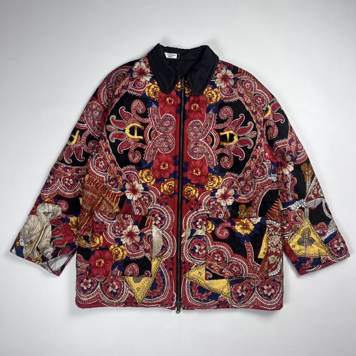 Etienne Aigner × Vintage Aigner vintage silk printed reversible quilted jacket Size L / US 10 / IT 46 - 1 Thumbnail