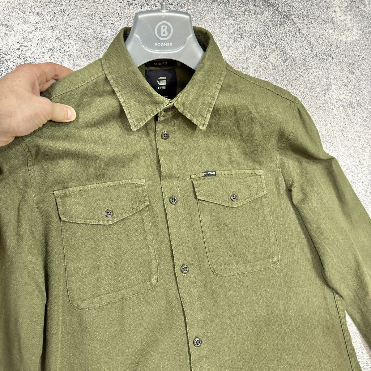 Designer × G-Star G-Star RAW Olive Marine Slim Shirt M size Size US M / EU 48-50 / 2 - 5 Thumbnail