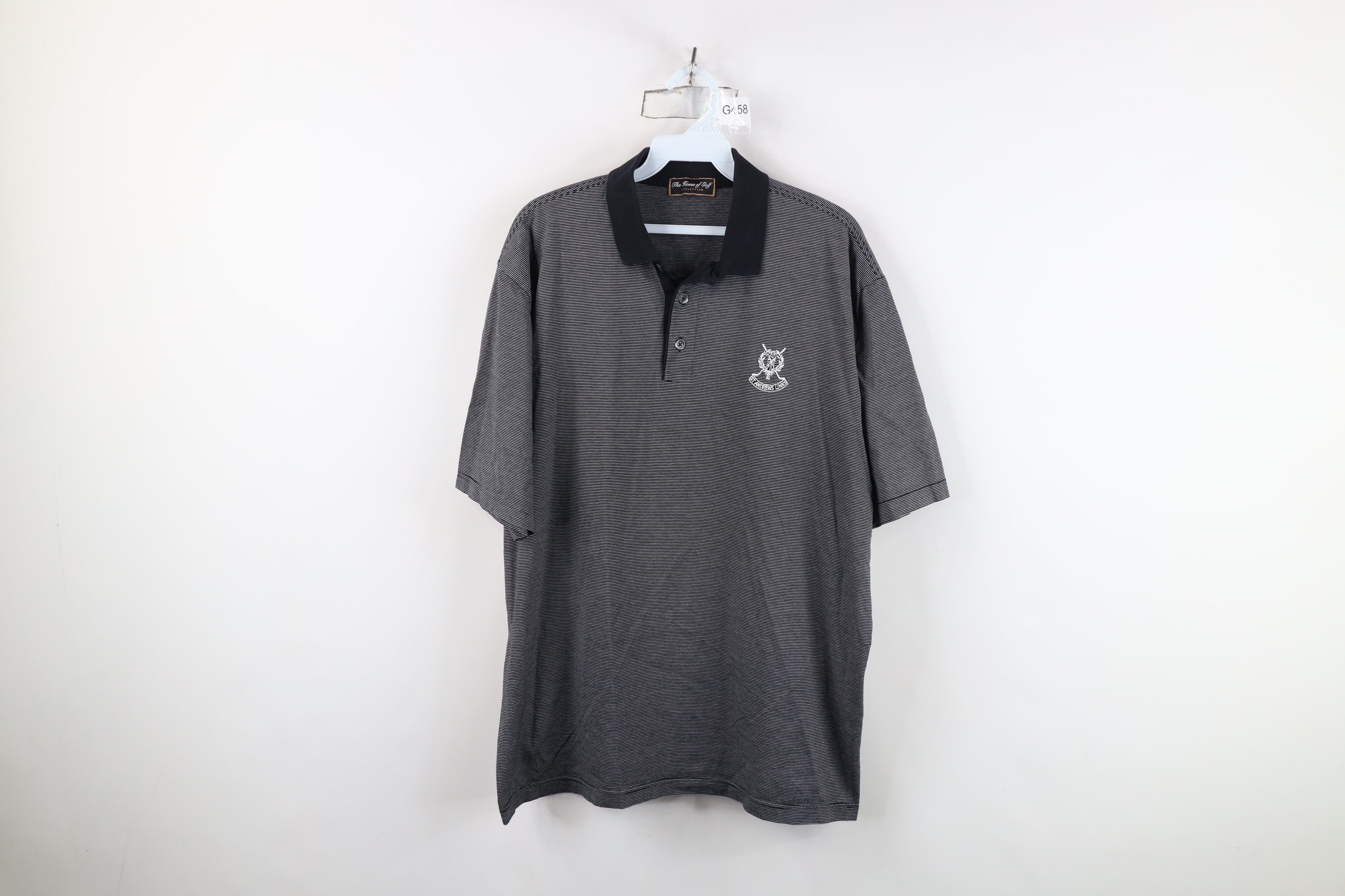 Vintage Vintage Pinstriped St Andrews Links Collard Golf Polo Shirt Size US L / EU 52-54 / 3 - 1 Thumbnail