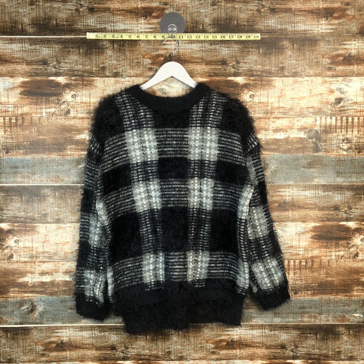 Homespun Knitwear × Japanese Brand DL Azul Black mohair shaggy fur Knitwear #C348 Size US M / EU 48-50 / 2 - 1 Thumbnail