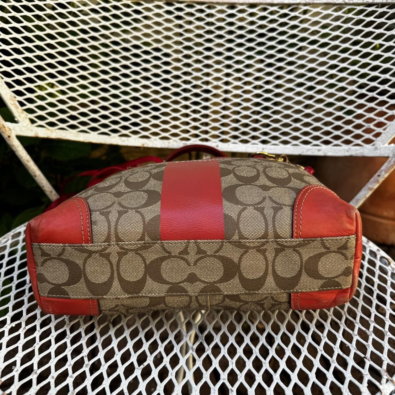 Coach Y2K Coach Red & Tan Monogramed Mini Tote Size ONE SIZE - 3 Thumbnail