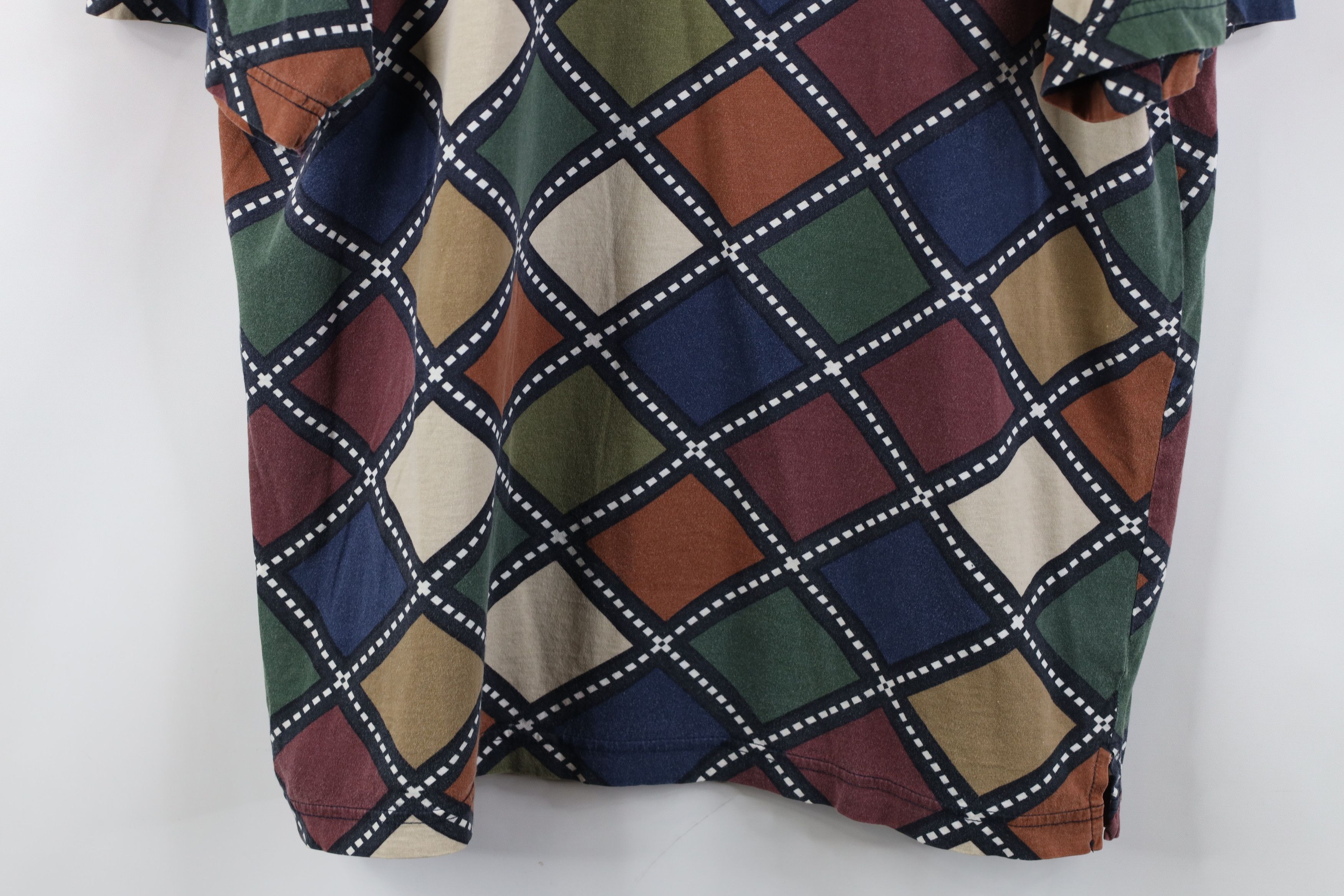 Vintage Vintage 90s Streetwear Rainbow Argyle Diamond Polo Shirt Size US L / EU 52-54 / 3 - 3 Thumbnail